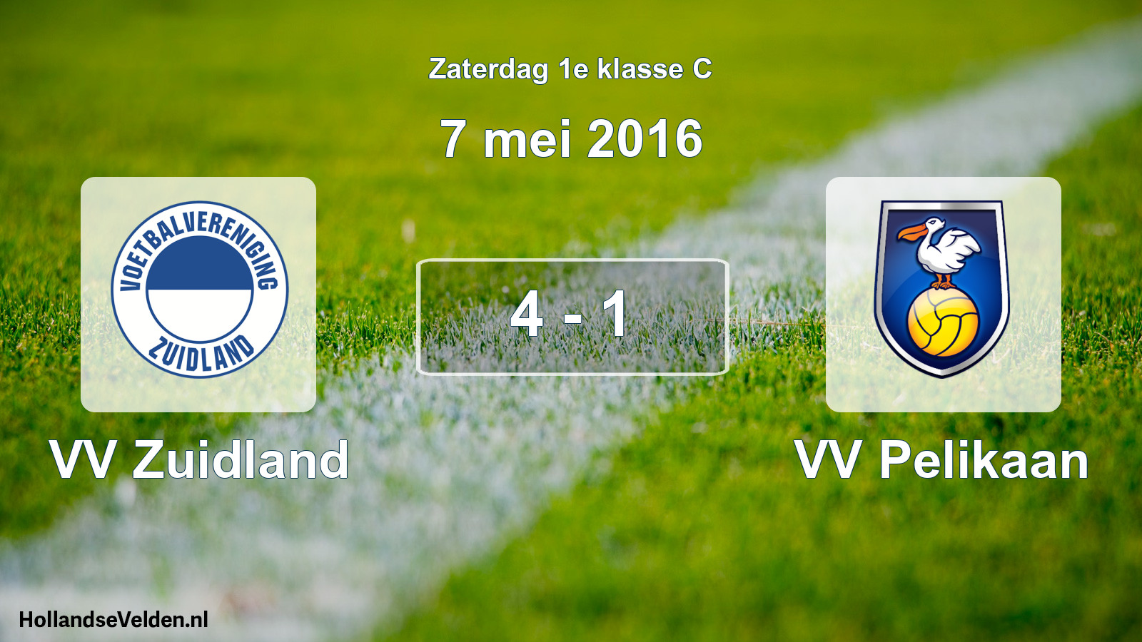 Gespeelde wedstrijd: VV Zuidland - VV Pelikaan 4 - 1 (7 mei 2016)
