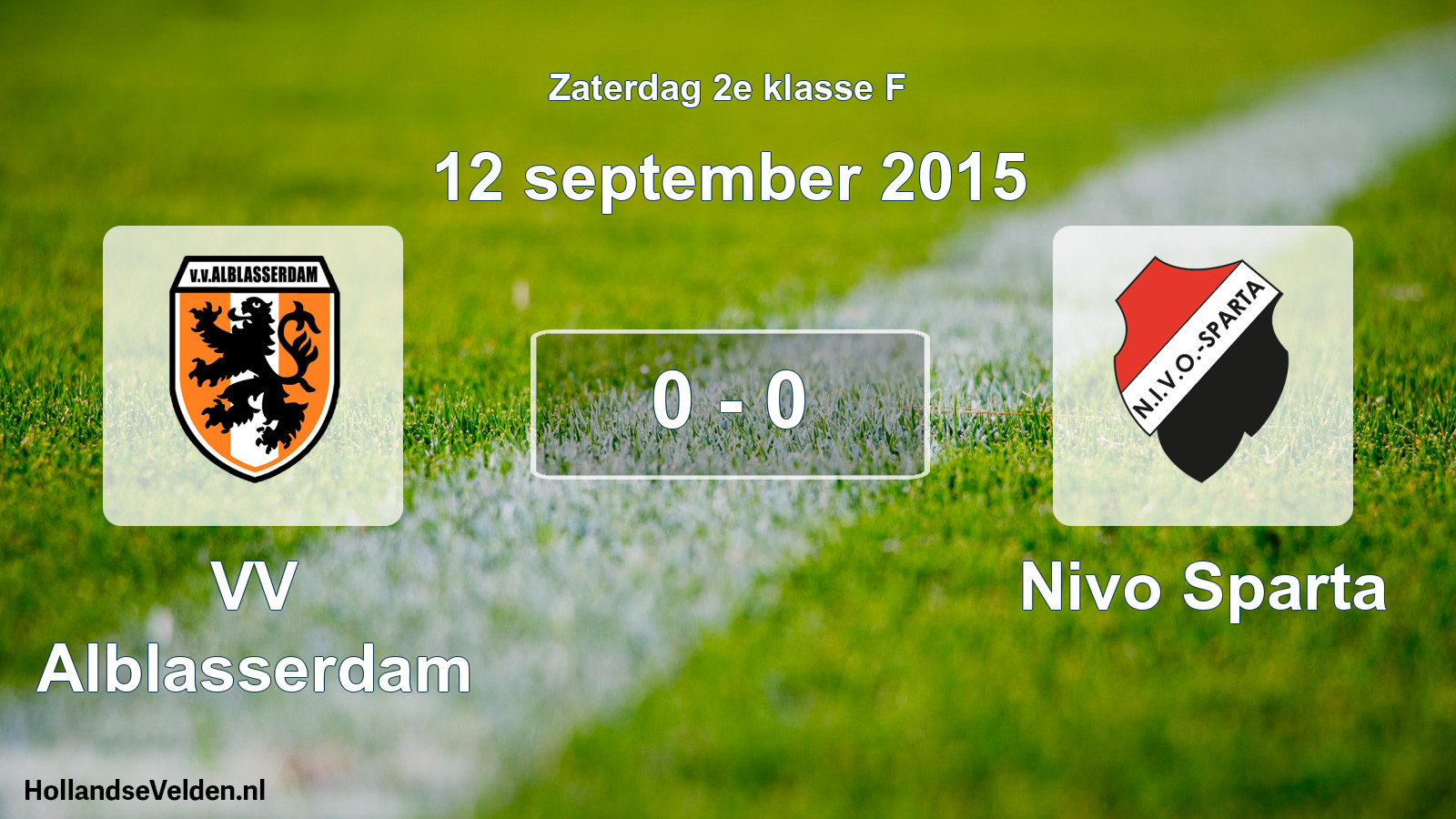 Gespeelde wedstrijd: VV Alblasserdam - Nivo Sparta 0 - 0 (12 september 2015)