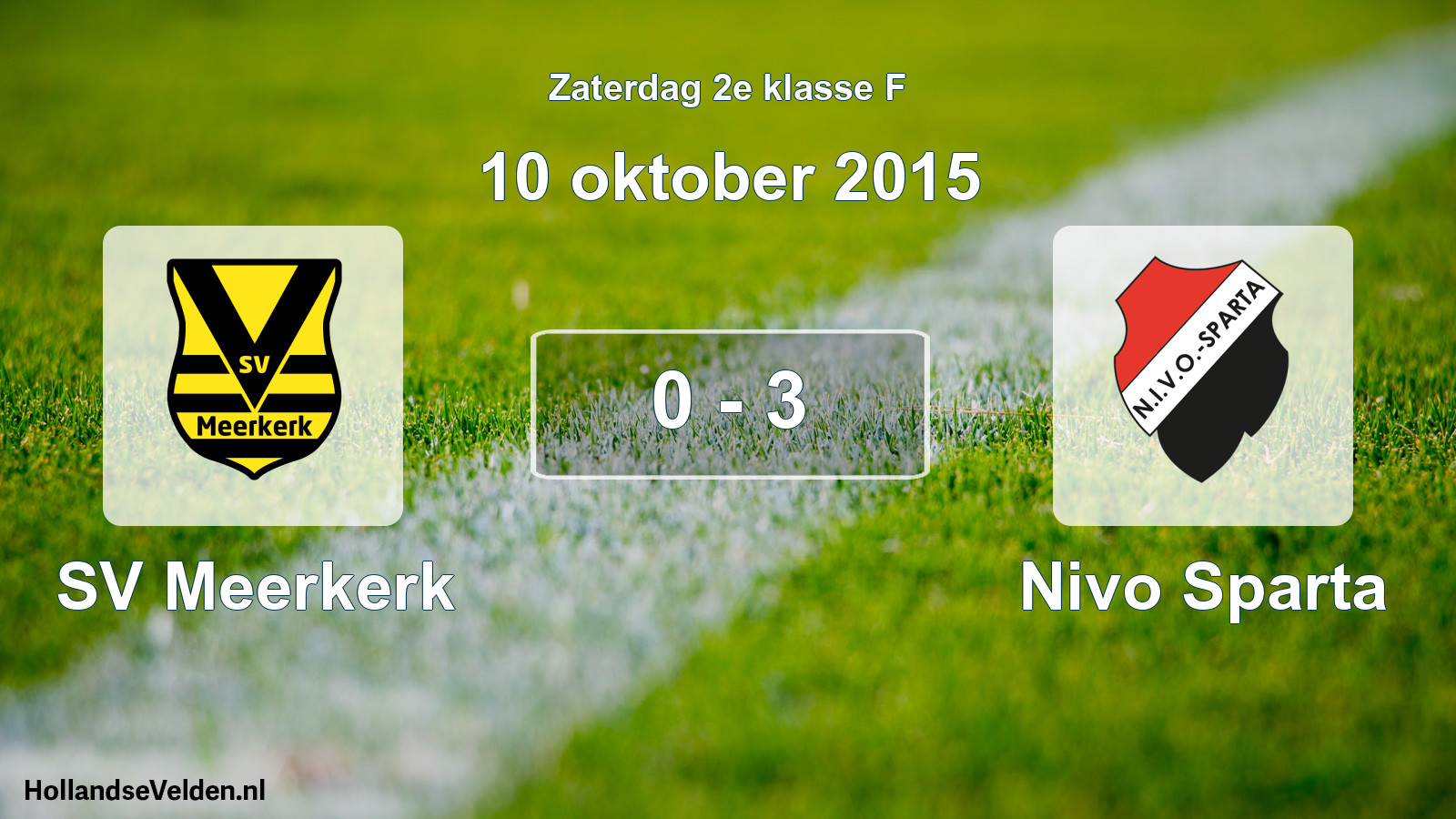 Gespeelde wedstrijd: SV Meerkerk - Nivo Sparta 0 - 3 (10 oktober 2015)