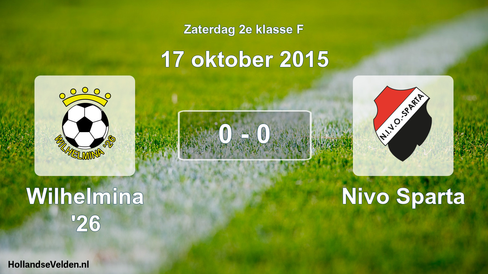 Gespeelde wedstrijd: Wilhelmina '26 - Nivo Sparta 0 - 0 (17 oktober 2015)