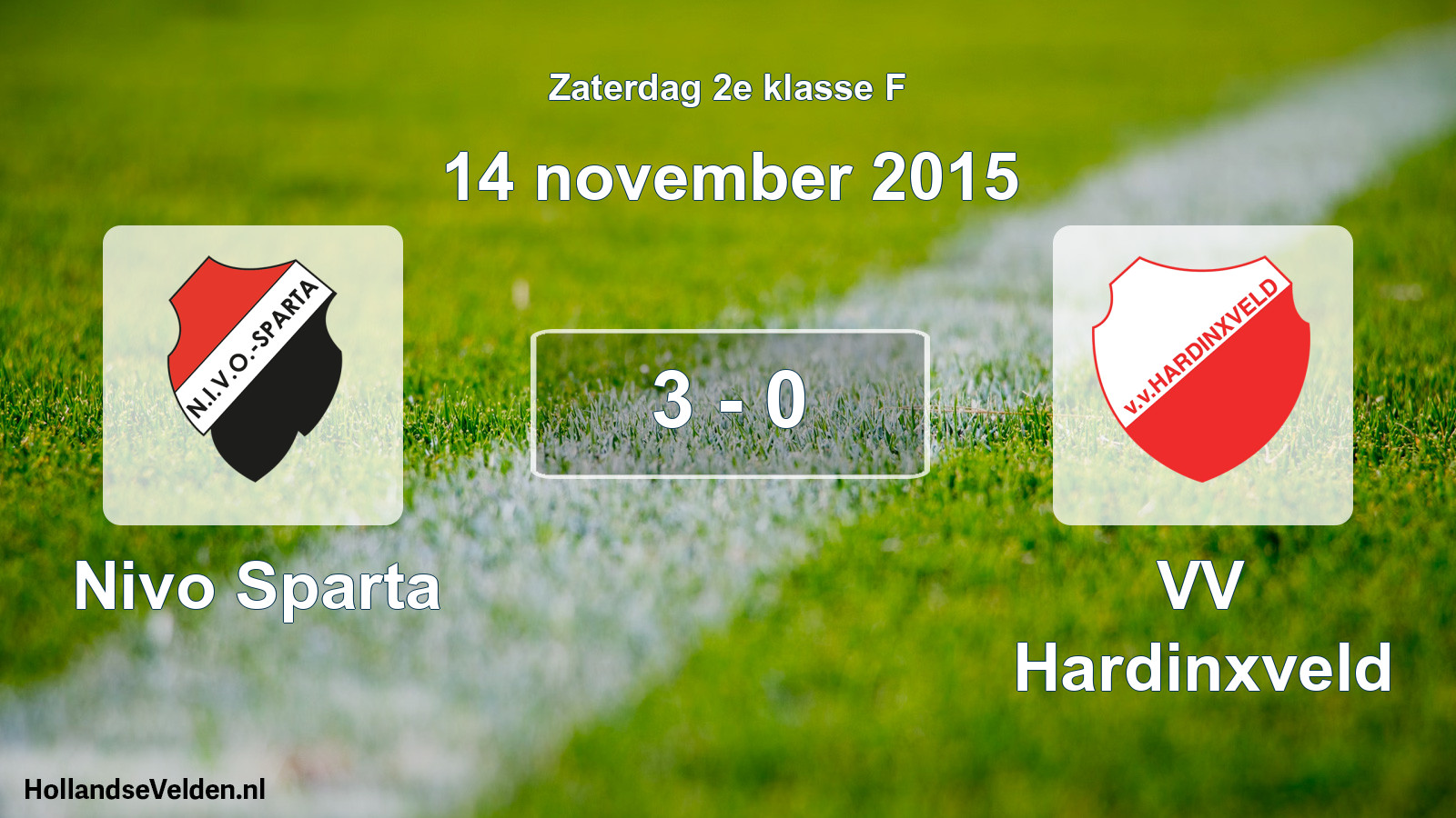 Gespeelde wedstrijd: Nivo Sparta - VV Hardinxveld 3 - 0 (14 november 2015)