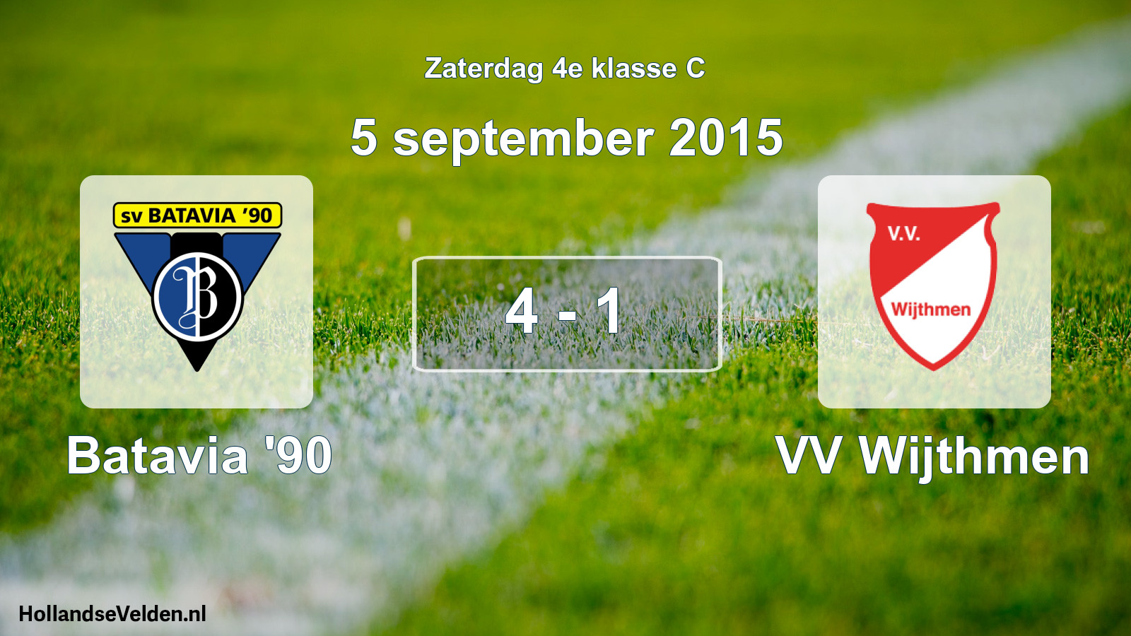 Gespeelde wedstrijd: Batavia '90 - VV Wijthmen 4 - 1 (5 september 2015)