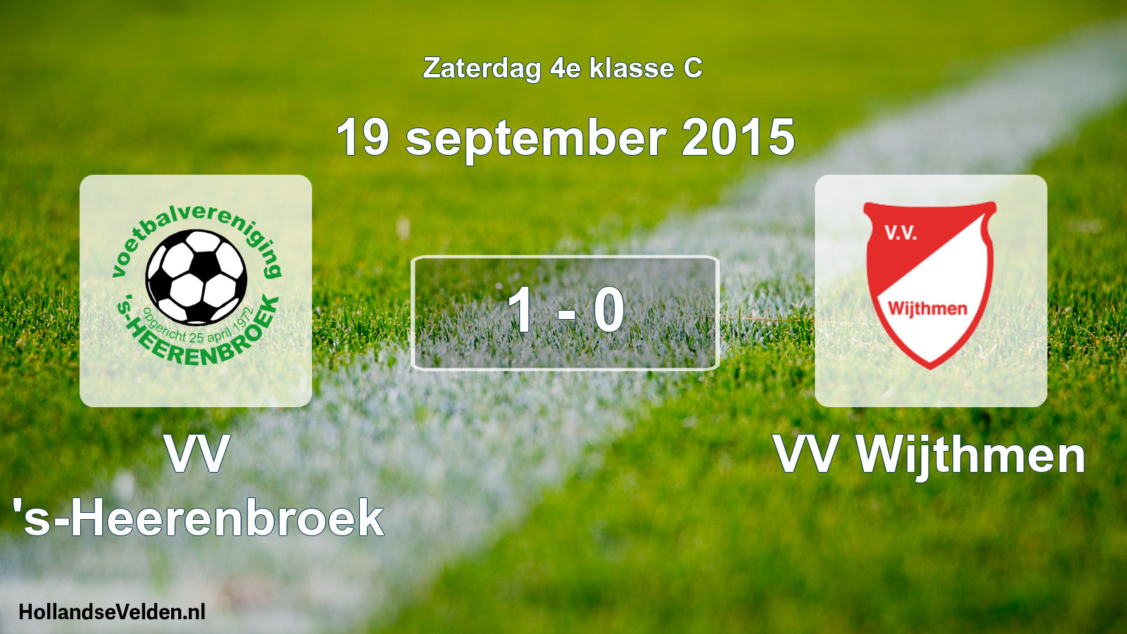 Gespeelde wedstrijd: VV 's-Heerenbroek - VV Wijthmen 1 - 0 (19 september 2015)