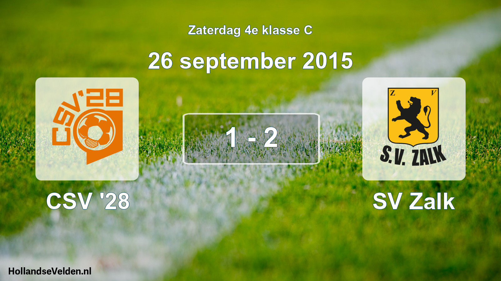 Gespeelde wedstrijd: CSV '28 - SV Zalk 1 - 2 (26 september 2015)