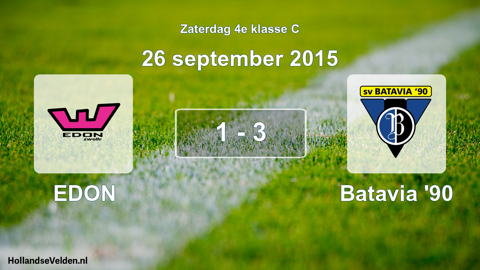 Gespeelde wedstrijd: EDON - Batavia '90 1 - 3 (26 september 2015)