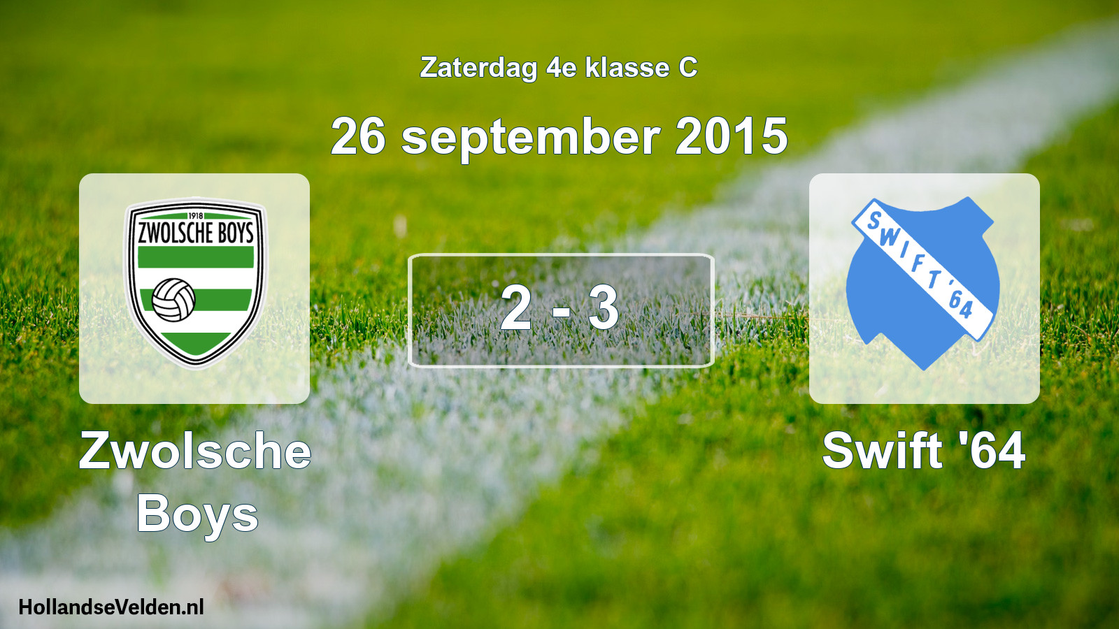 Gespeelde wedstrijd: Zwolsche Boys - Swift '64 2 - 3 (26 september 2015)