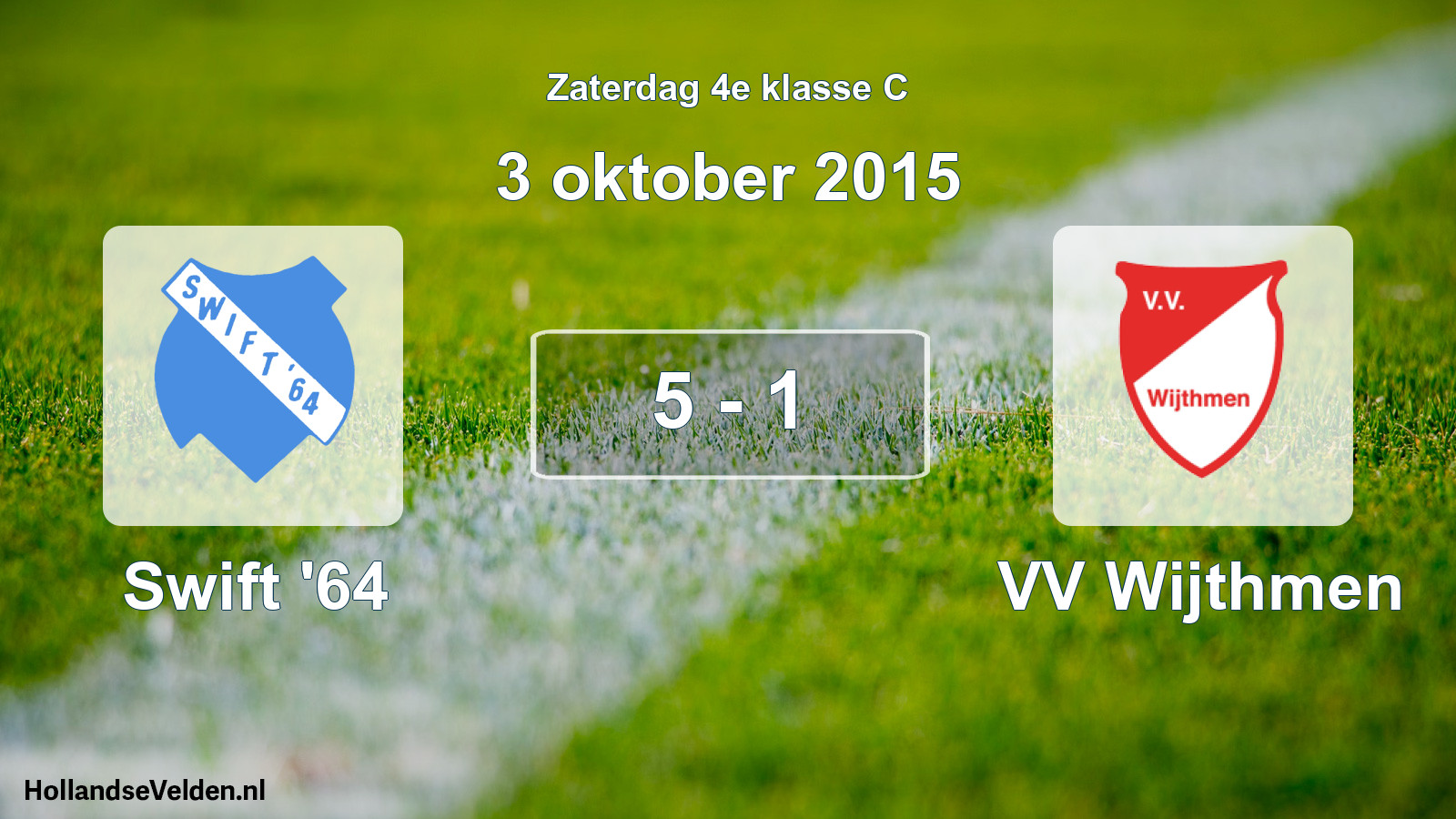 Gespeelde wedstrijd: Swift '64 - VV Wijthmen 5 - 1 (3 oktober 2015)