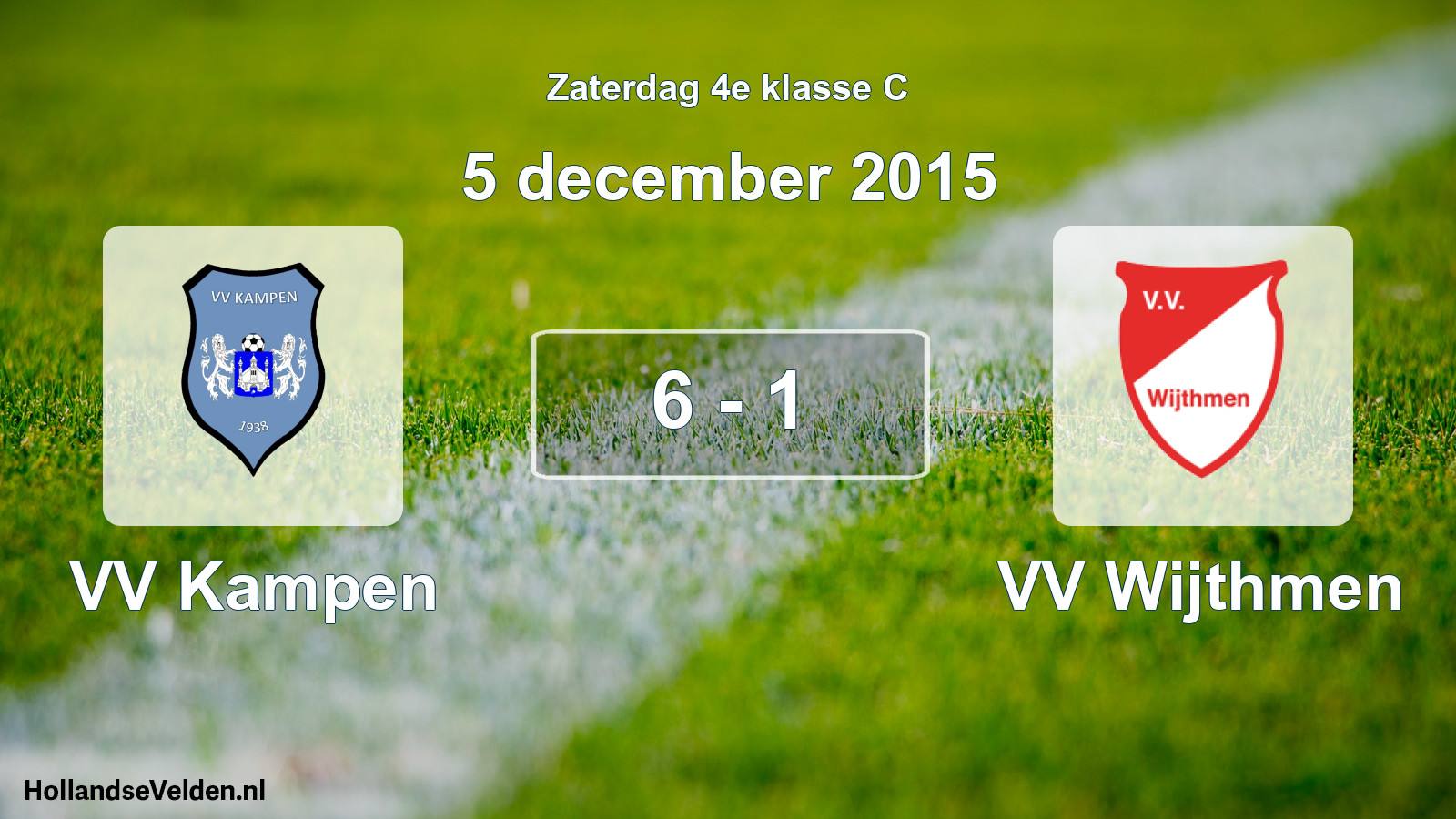 Gespeelde wedstrijd: VV Kampen - VV Wijthmen 6 - 1 (5 december 2015)