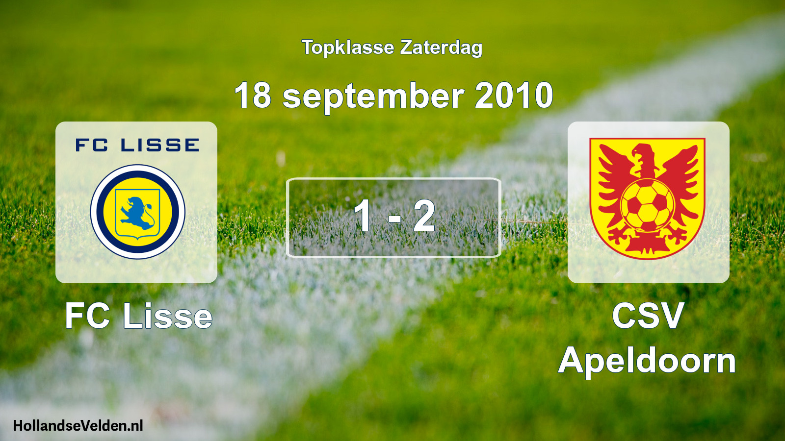 Gespeelde wedstrijd: FC Lisse - CSV Apeldoorn 1 - 2 (18 september 2010)