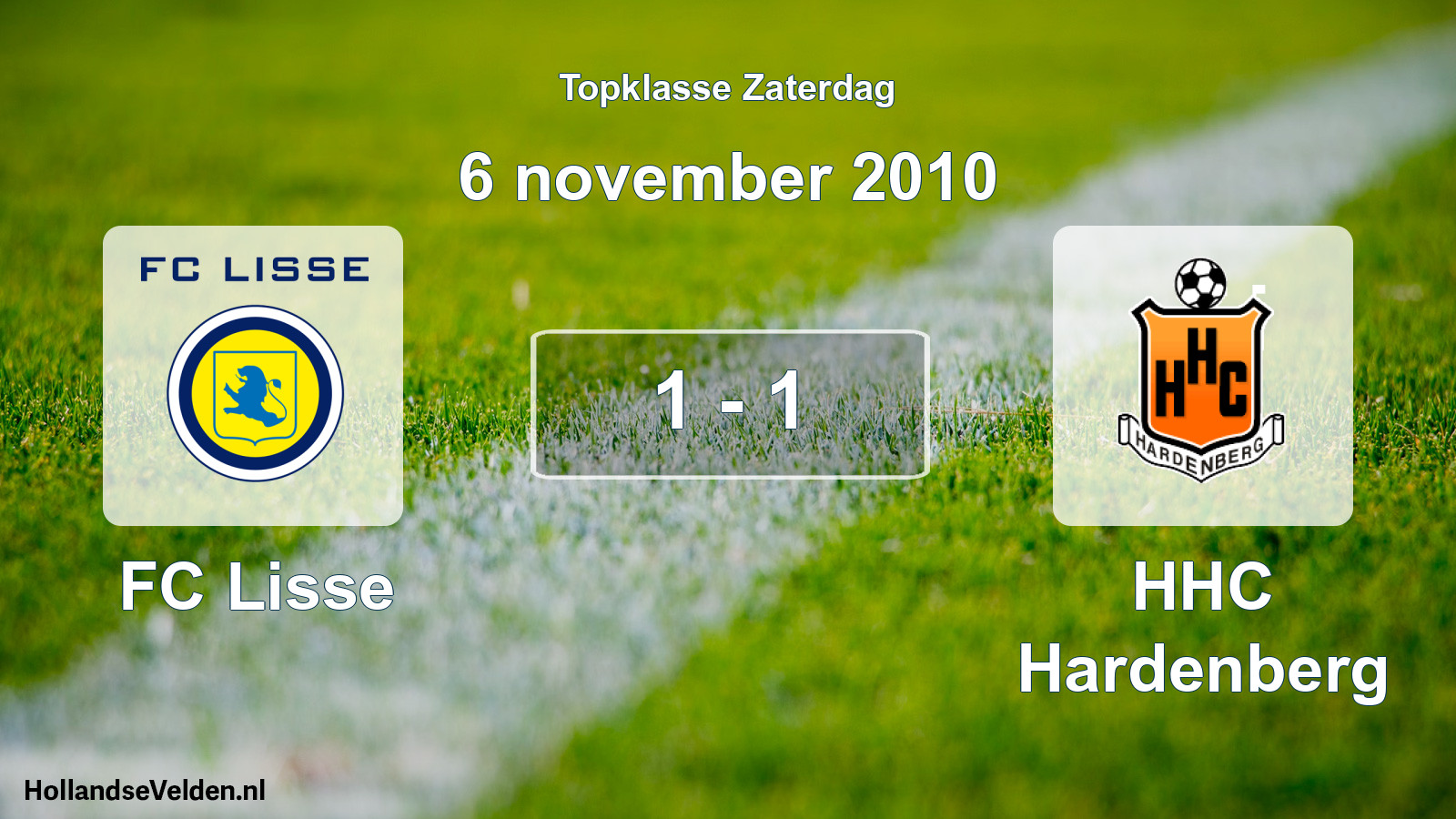 Gespeelde wedstrijd: FC Lisse - HHC Hardenberg 1 - 1 (6 november 2010)