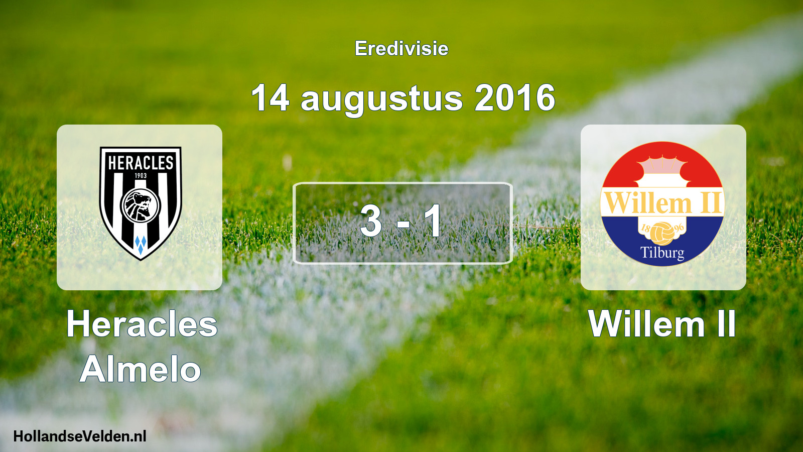 Gespeelde wedstrijd: Heracles Almelo - Willem II 3 - 1 (14 augustus 2016)