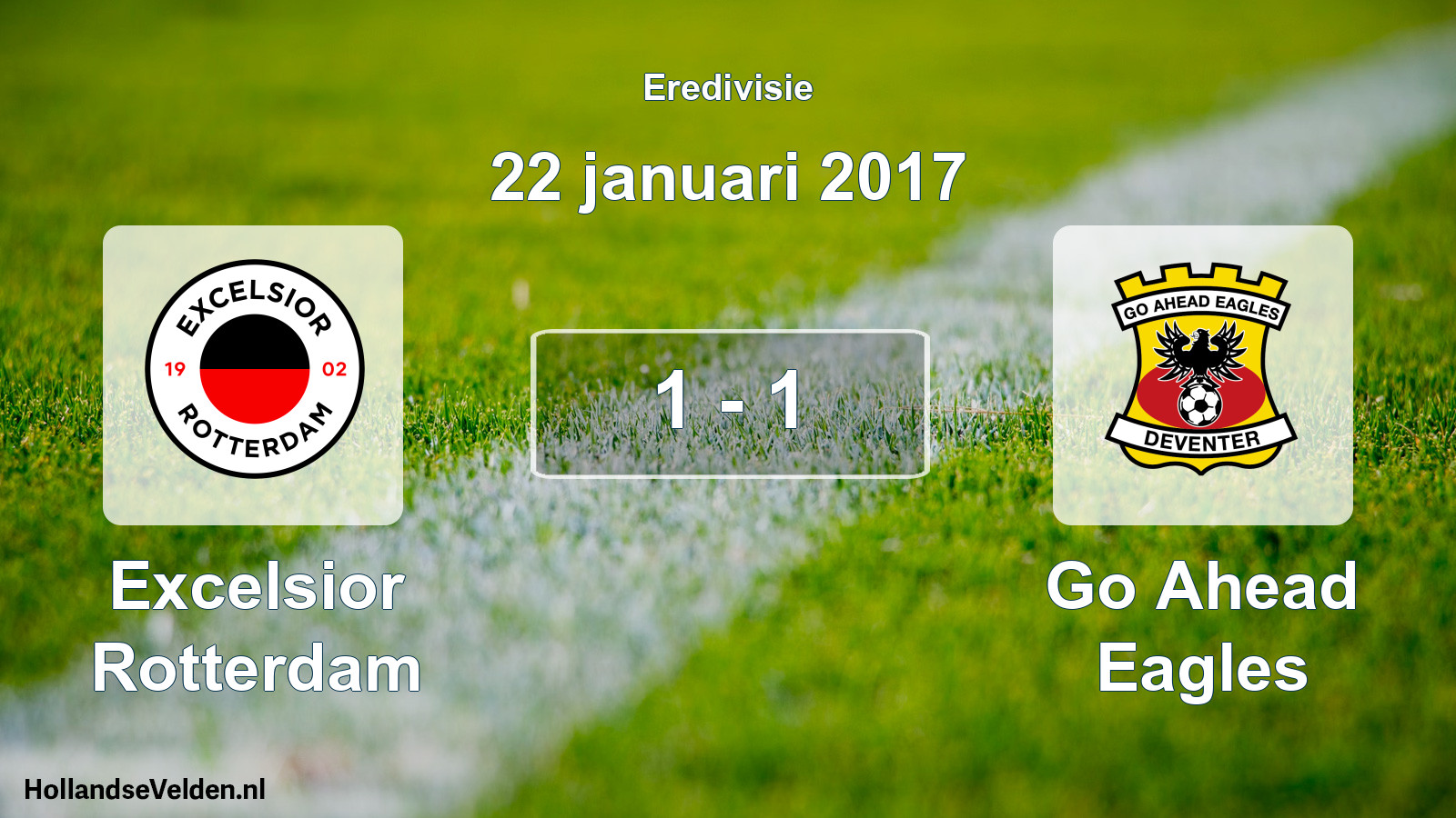 Gespeelde wedstrijd: Excelsior Rotterdam - Go Ahead Eagles 1 - 1 (22 januari 2017)