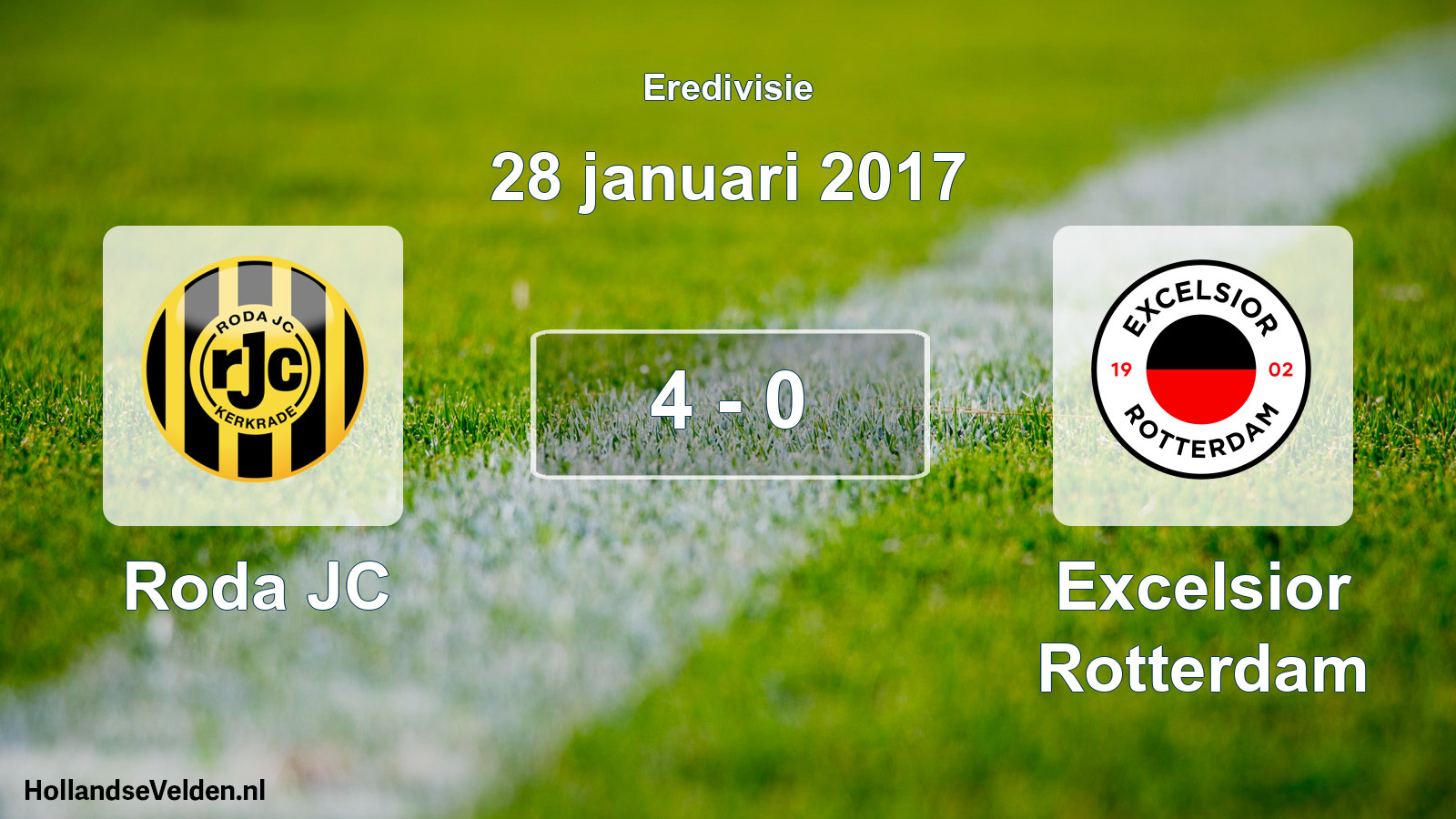 Gespeelde wedstrijd: Roda JC - Excelsior Rotterdam 4 - 0 (28 januari 2017)
