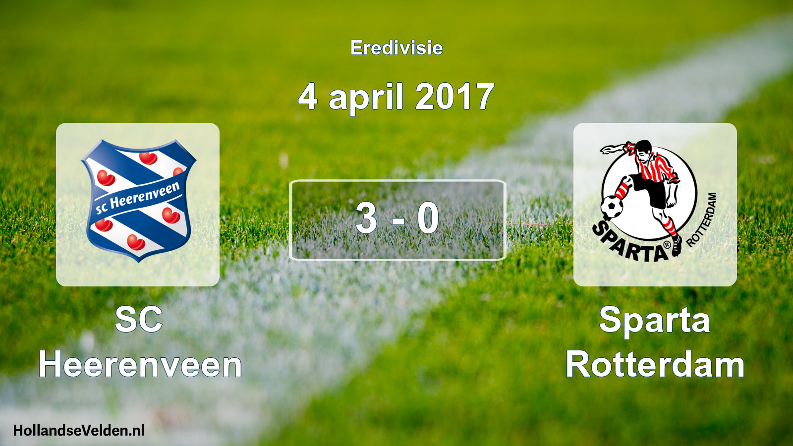 Gespeelde wedstrijd: SC Heerenveen - Sparta Rotterdam 3 - 0 (4 april 2017)