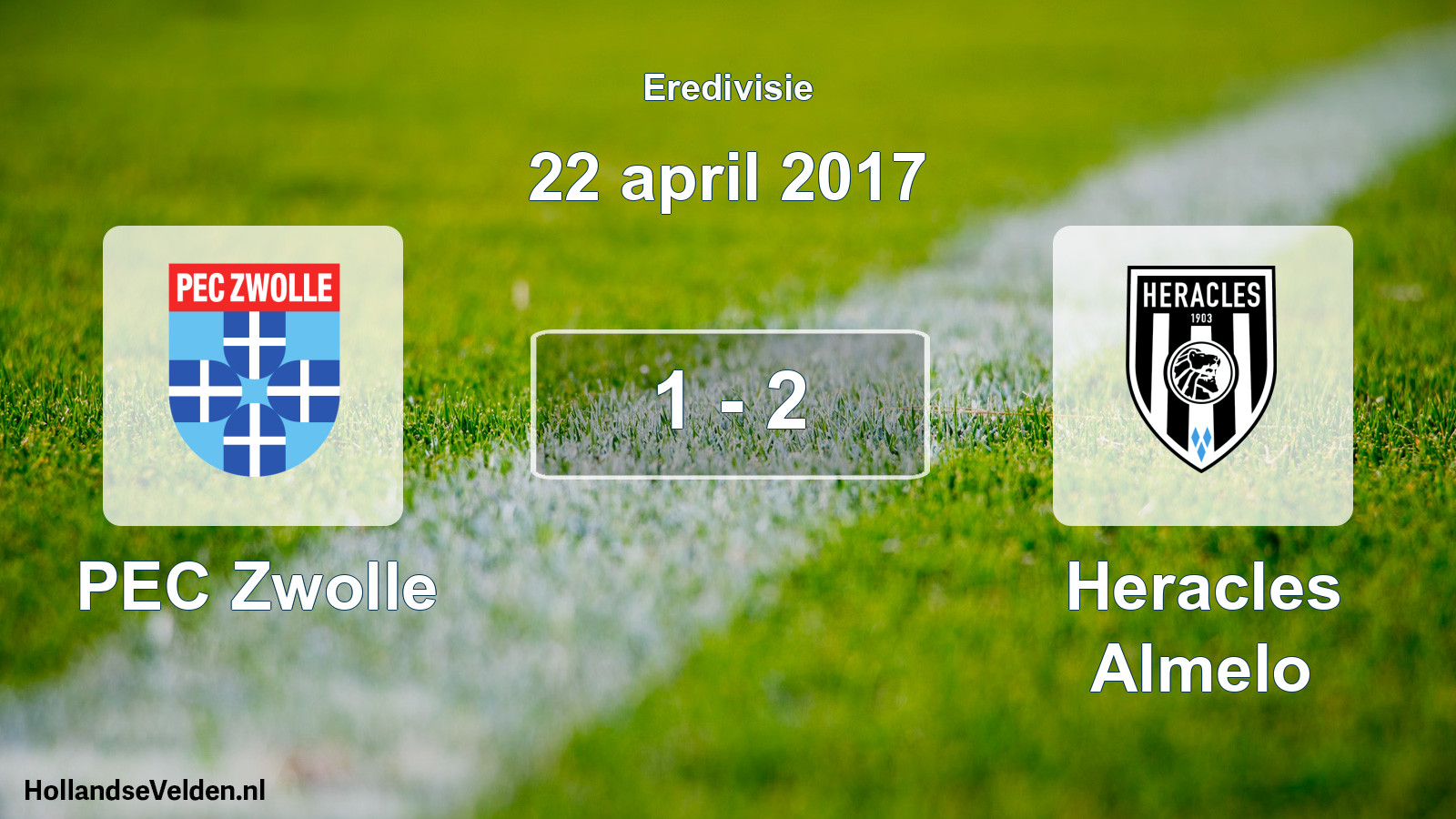 Gespeelde wedstrijd: PEC Zwolle - Heracles Almelo 1 - 2 (22 april 2017)