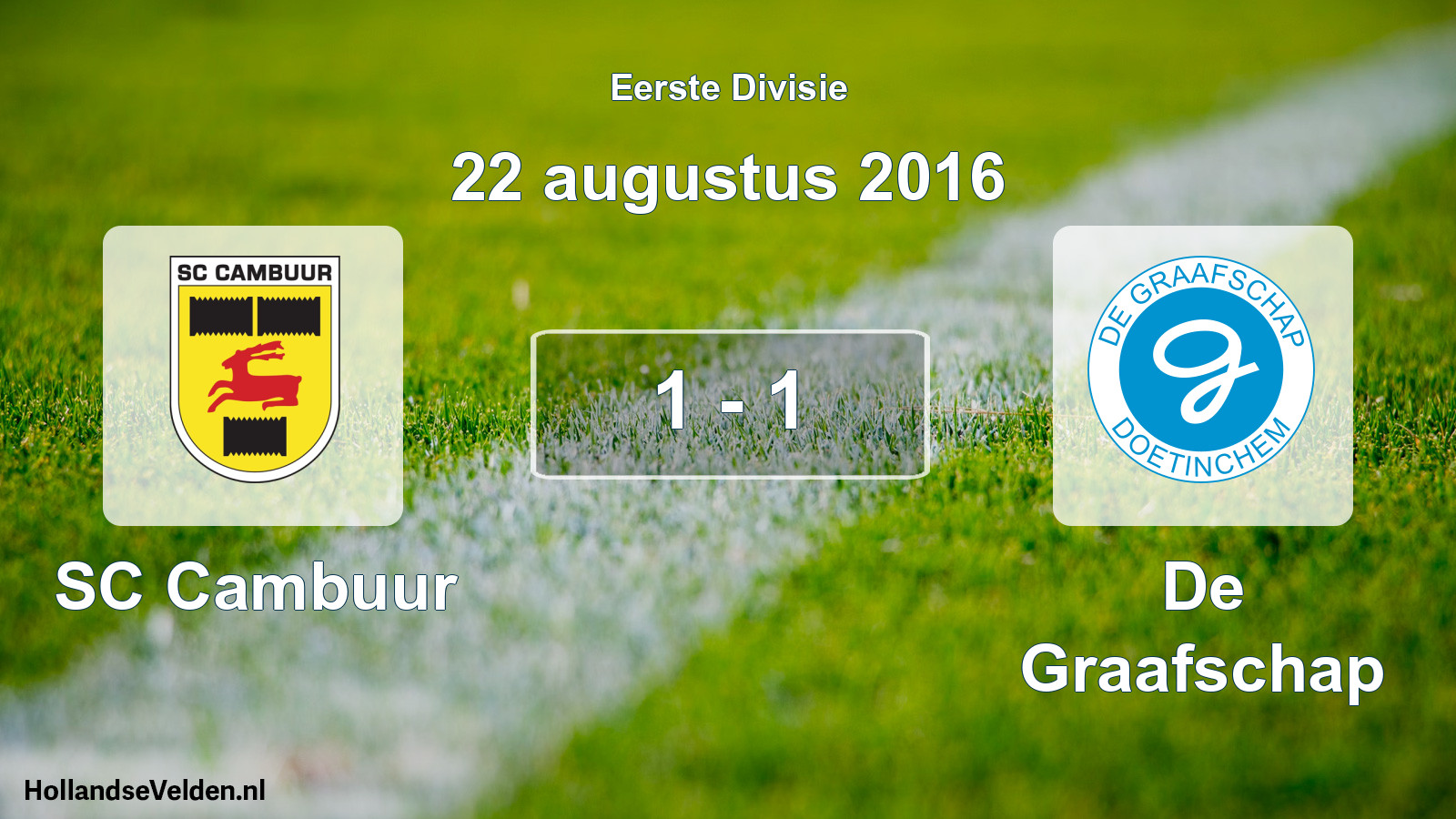 Gespeelde wedstrijd: Cambuur Leeuwarden - De Graafschap 1 - 1 (22 augustus 2016)