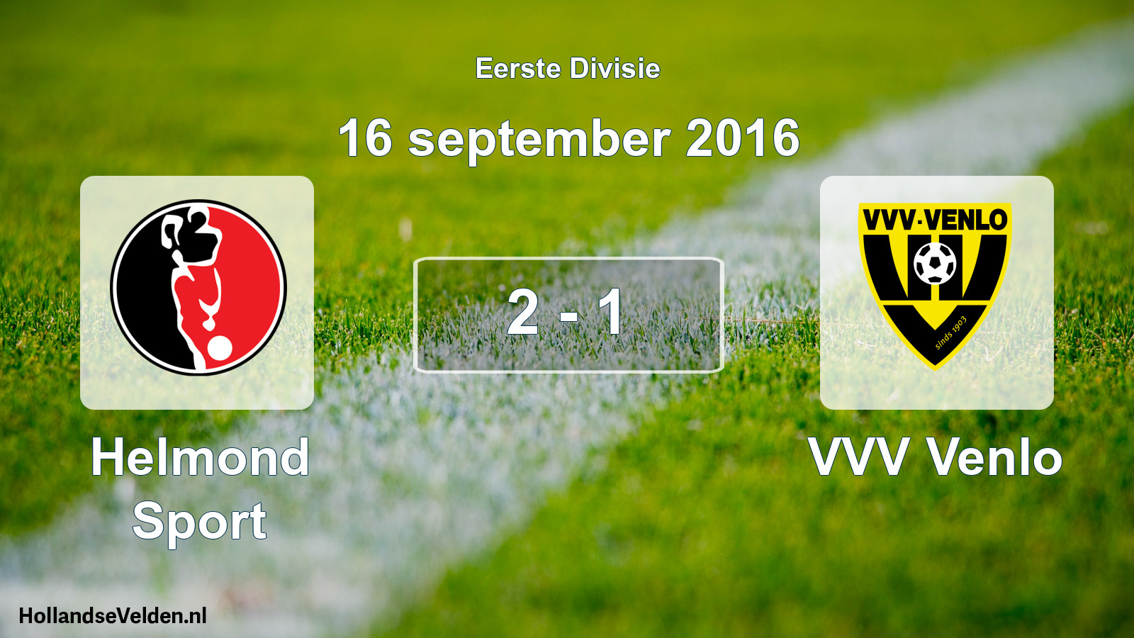 Gespeelde wedstrijd: Helmond Sport - VVV Venlo 2 - 1 (16 september 2016)
