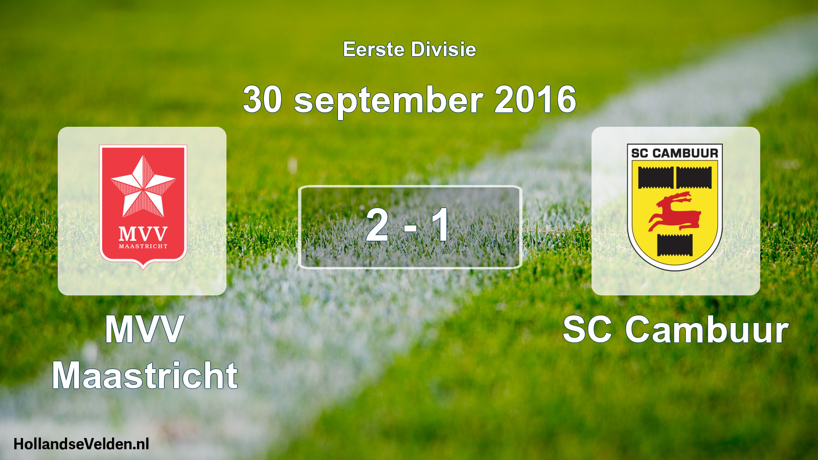 Gespeelde wedstrijd: MVV Maastricht - Cambuur Leeuwarden 2 - 1 (30 september 2016)