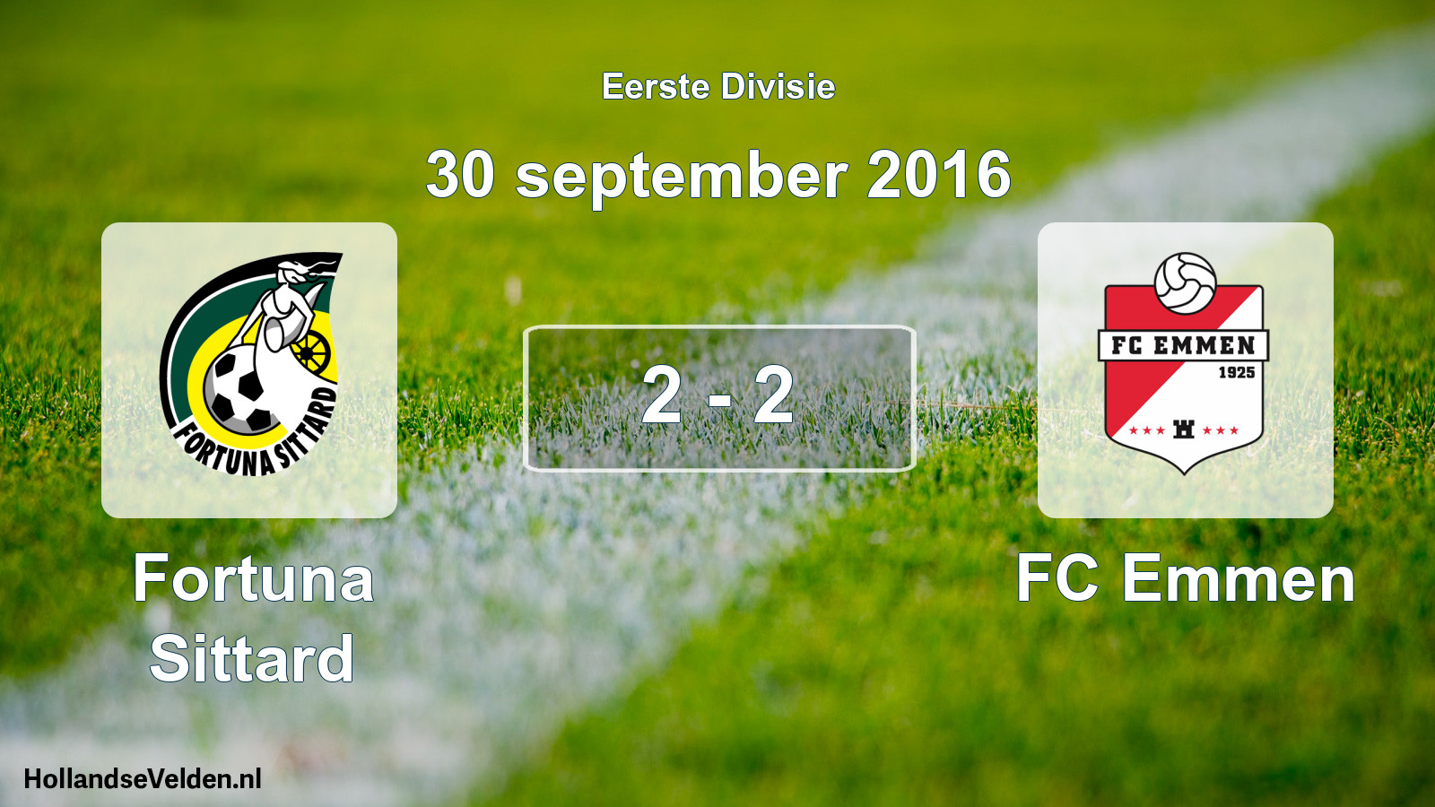 Gespeelde wedstrijd: Fortuna Sittard - FC Emmen 2 - 2 (30 september 2016)