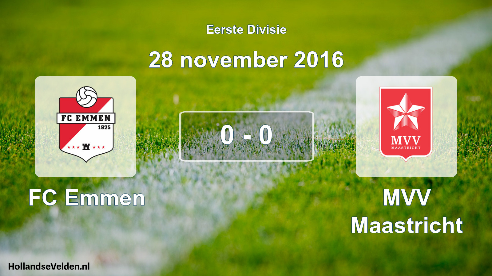 Gespeelde wedstrijd: FC Emmen - MVV Maastricht 0 - 0 (28 november 2016)