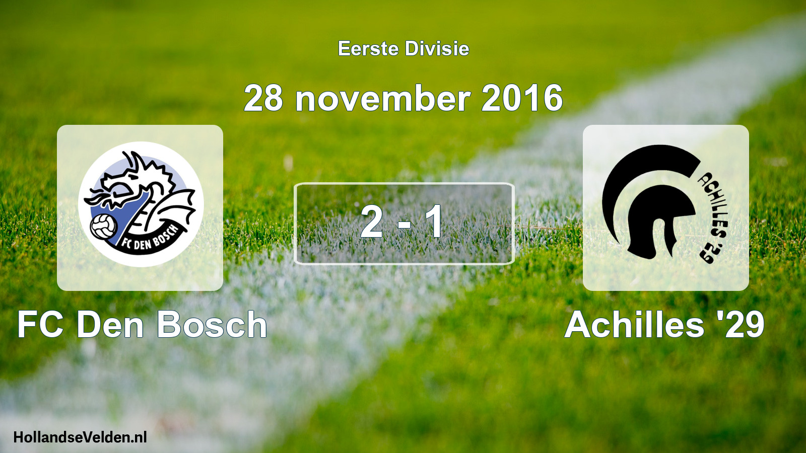 Gespeelde wedstrijd: FC Den Bosch - Achilles '29 2 - 1 (28 november 2016)