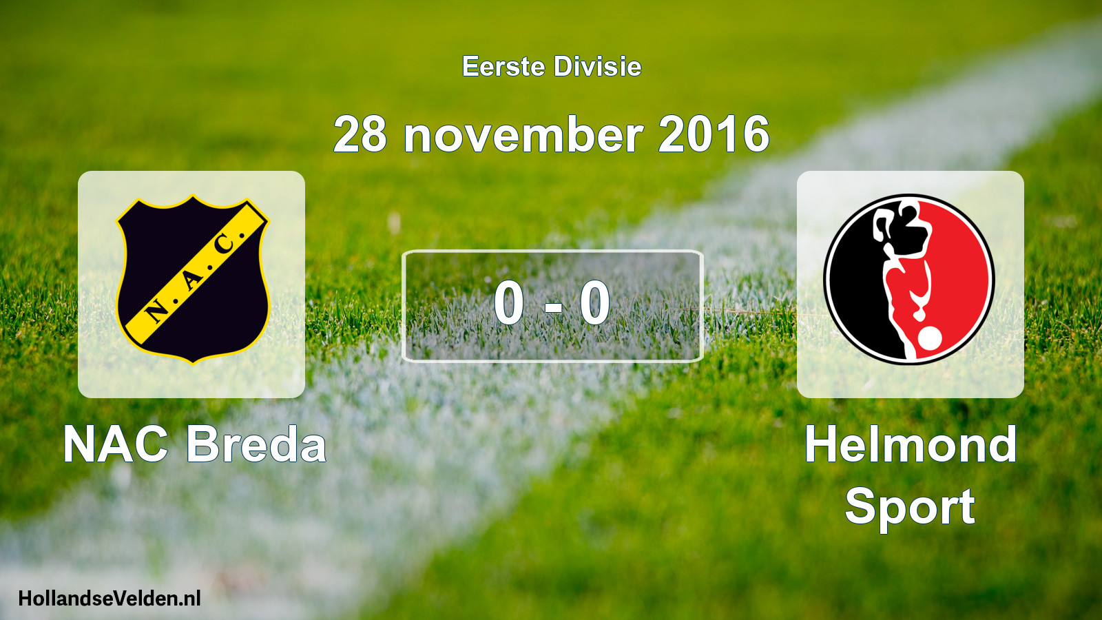 Gespeelde wedstrijd: NAC Breda - Helmond Sport 0 - 0 (28 november 2016)