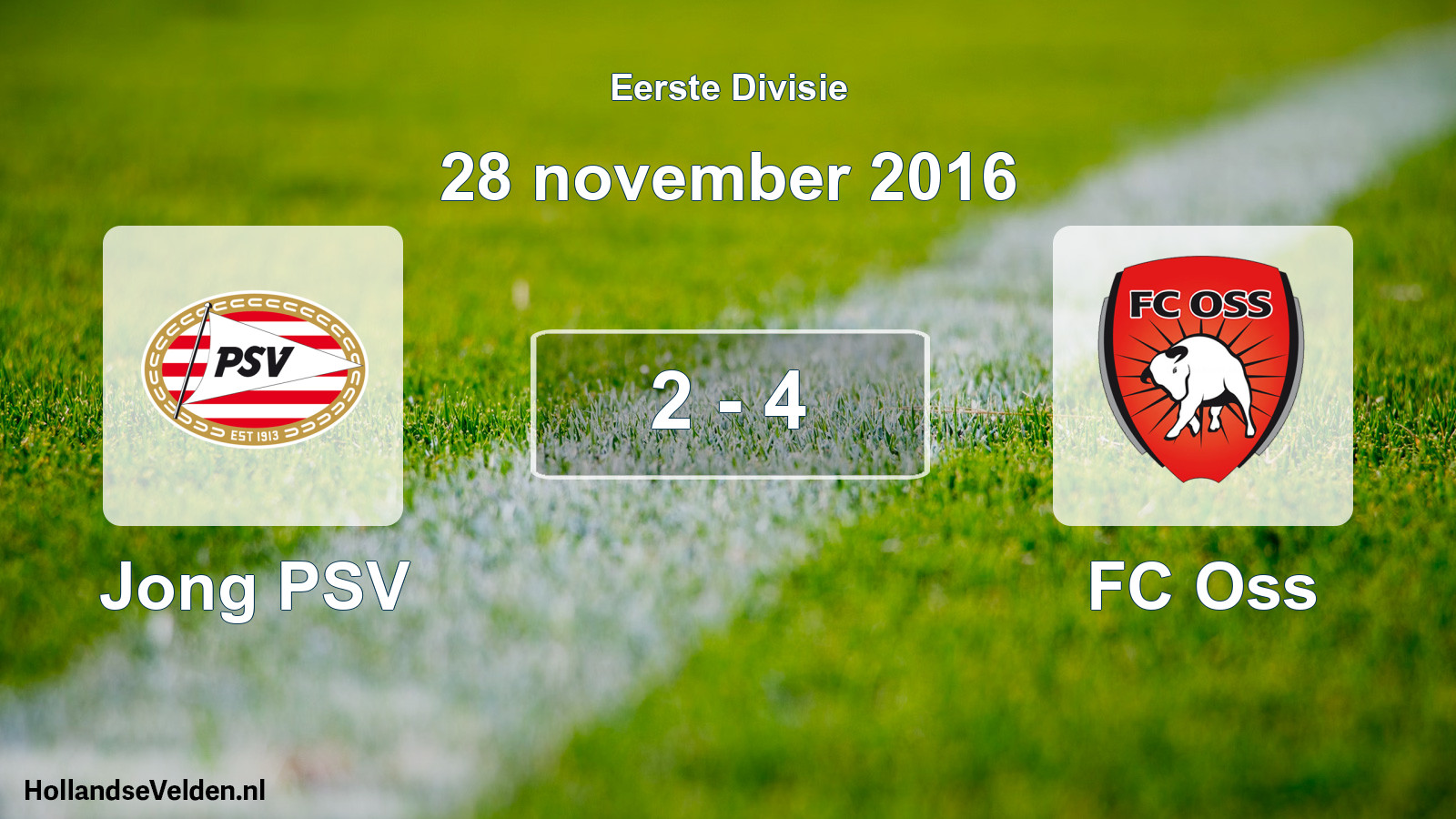 Gespeelde wedstrijd: Jong PSV - FC Oss 2 - 4 (28 november 2016)