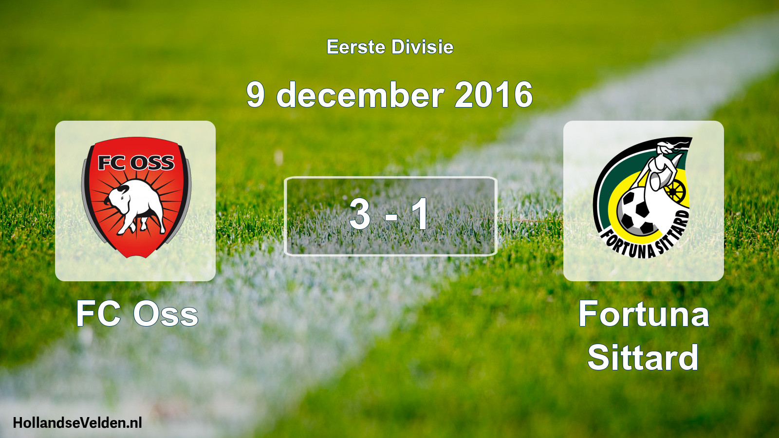 Gespeelde wedstrijd: FC Oss - Fortuna Sittard 3 - 1 (9 december 2016)