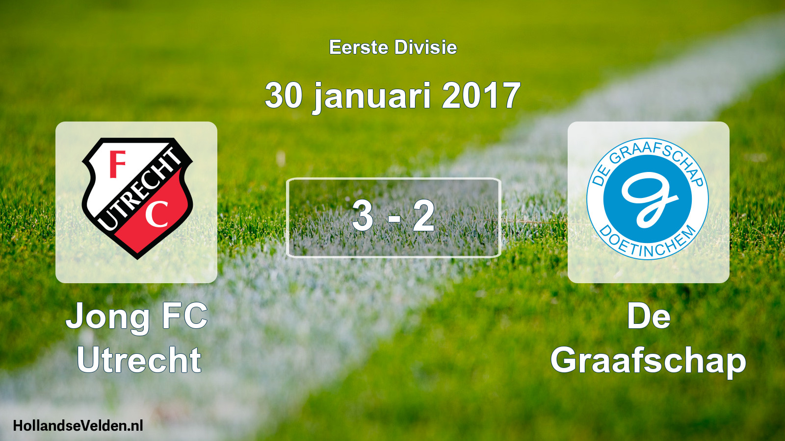 Gespeelde wedstrijd: Jong FC Utrecht - De Graafschap 3 - 2 (30 januari 2017)