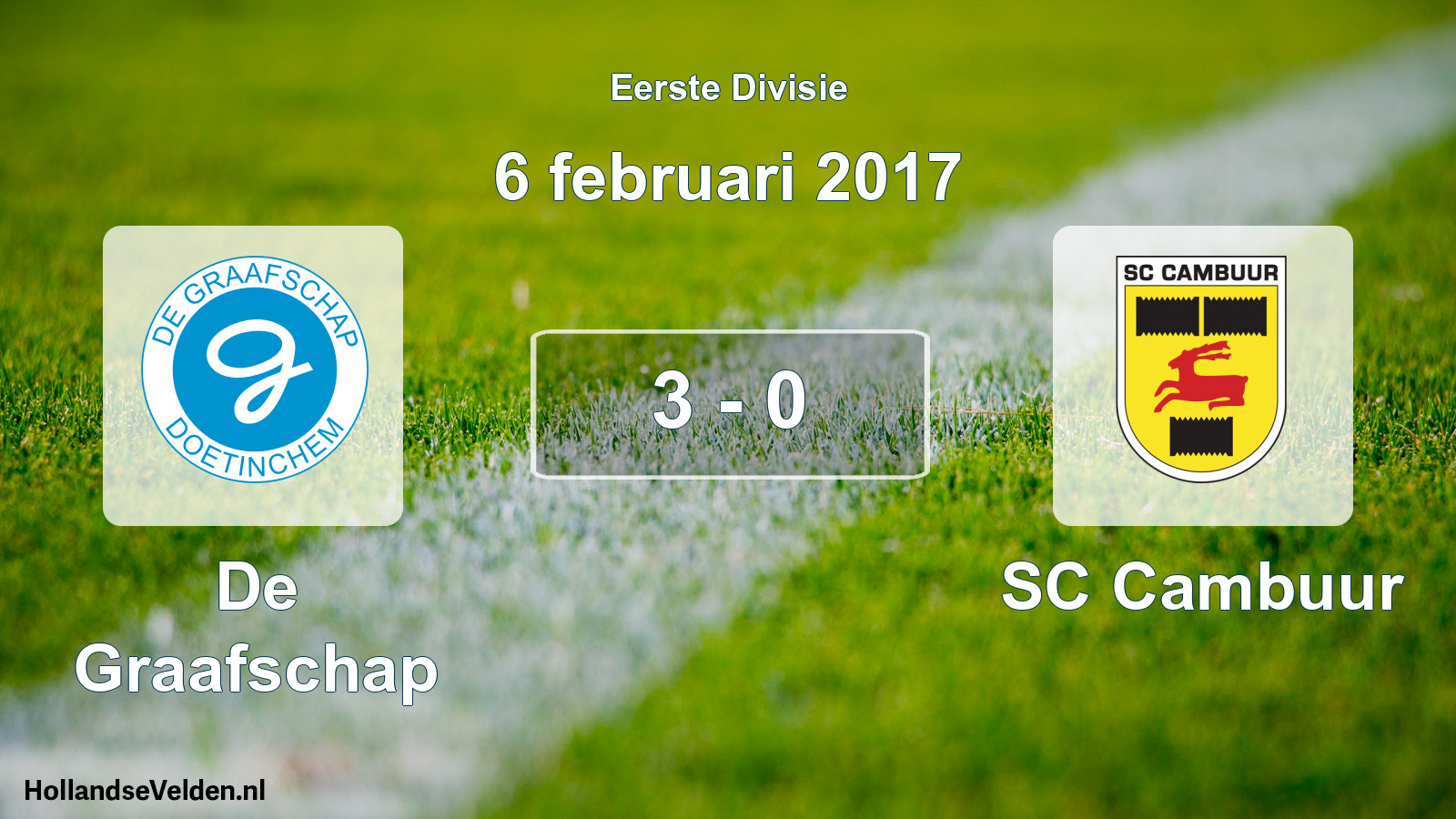 Gespeelde wedstrijd: De Graafschap - Cambuur Leeuwarden 3 - 0 (6 februari 2017)