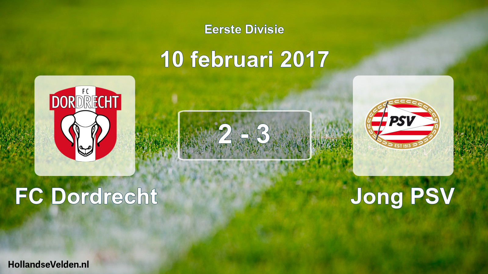 Gespeelde wedstrijd: FC Dordrecht - Jong PSV 2 - 3 (10 februari 2017)