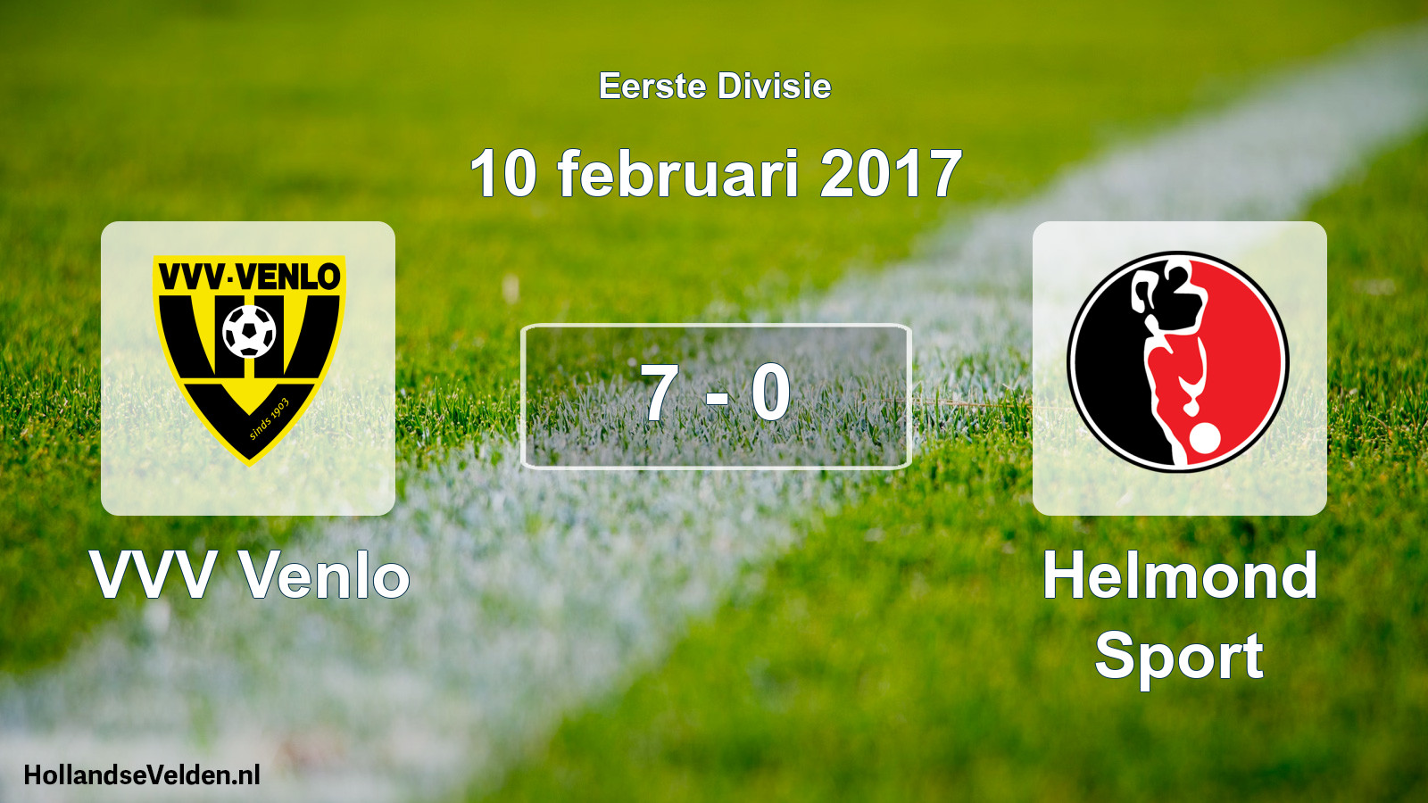 Gespeelde wedstrijd: VVV Venlo - Helmond Sport 7 - 0 (10 februari 2017)