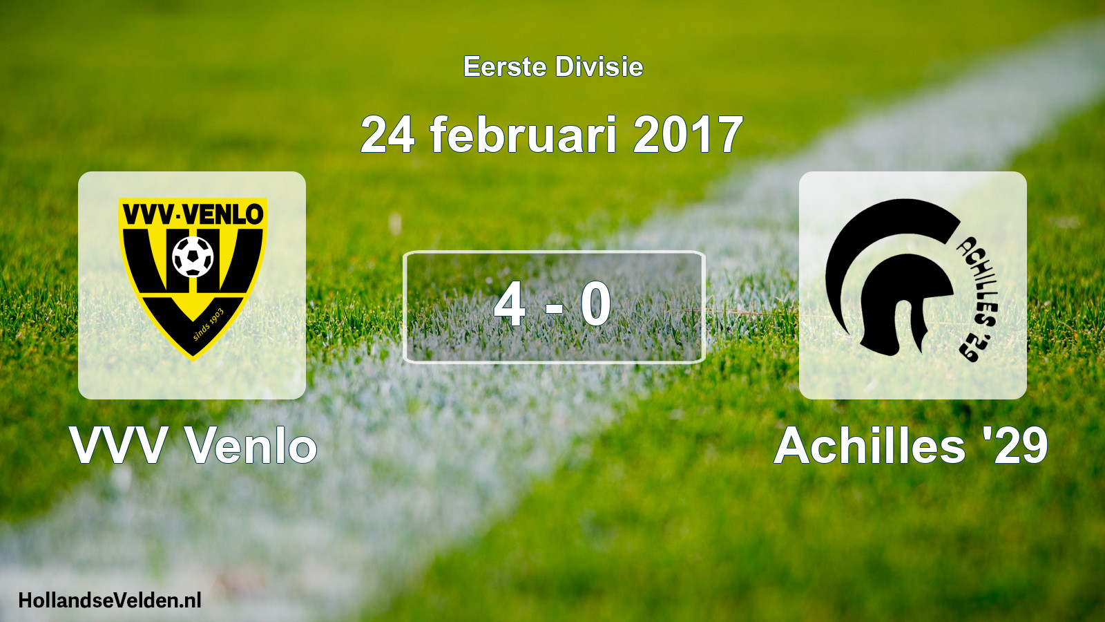 Gespeelde wedstrijd: VVV Venlo - Achilles '29 4 - 0 (24 februari 2017)