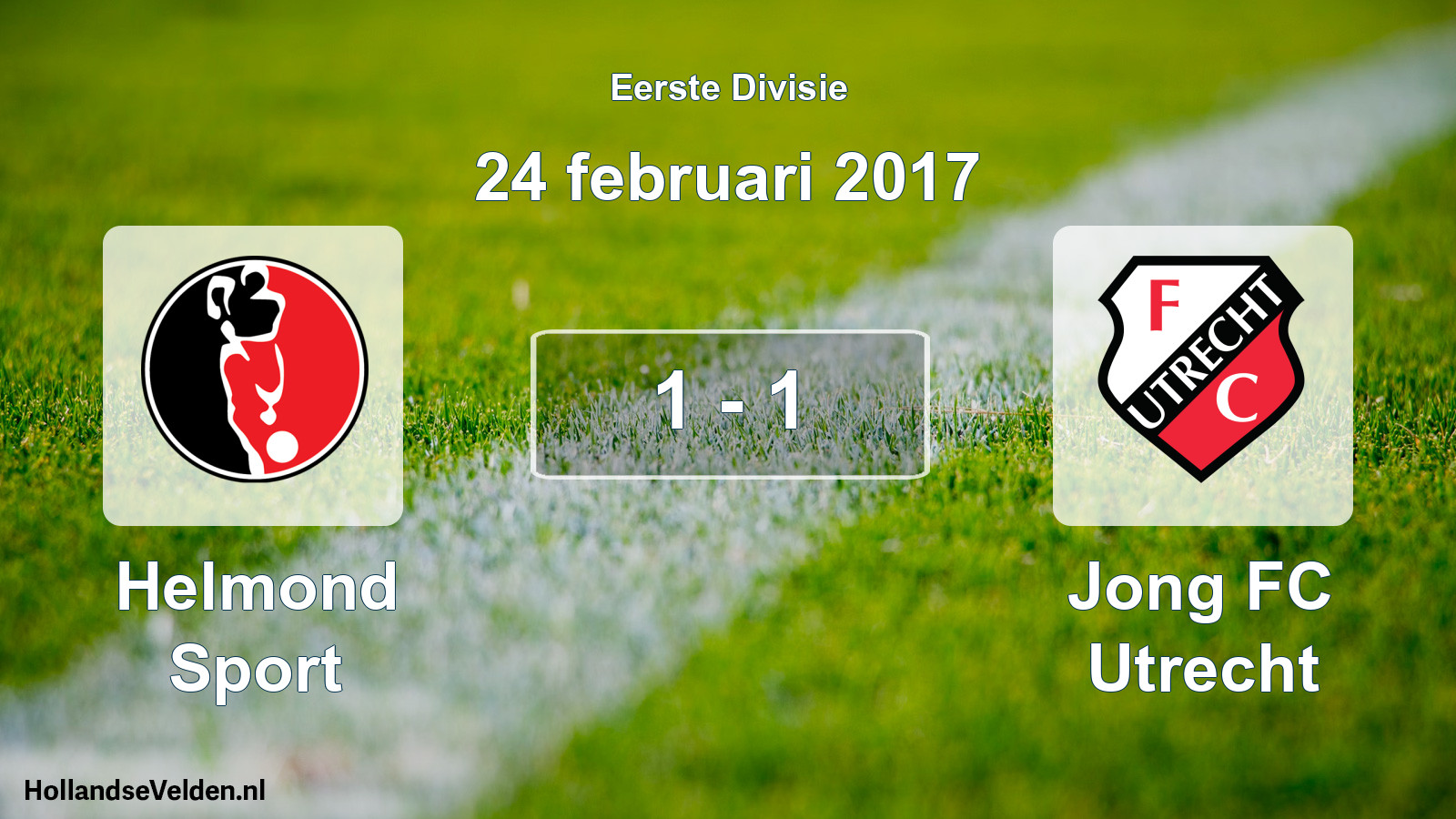 Gespeelde wedstrijd: Helmond Sport - Jong FC Utrecht 1 - 1 (24 februari 2017)