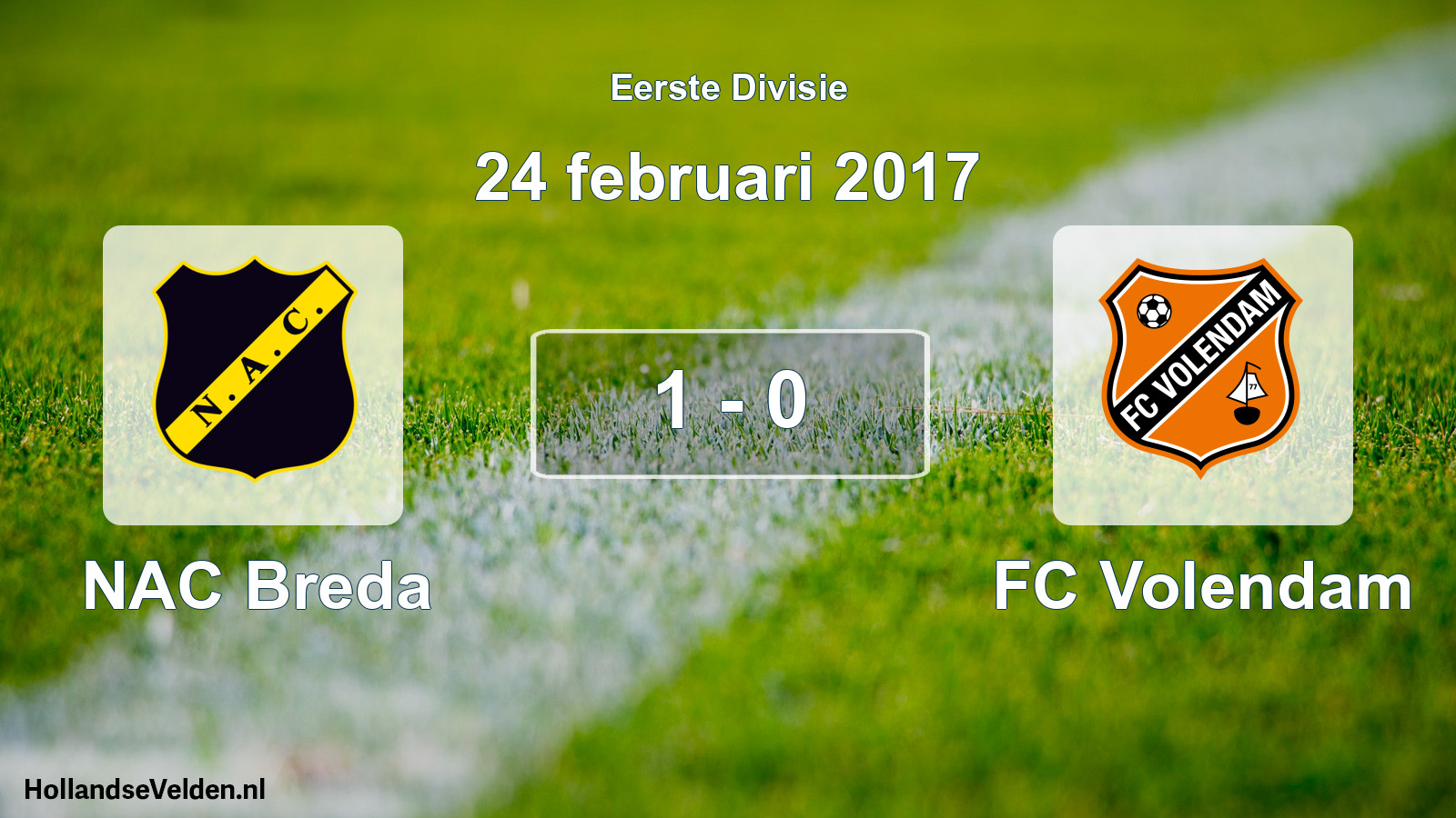 Gespeelde wedstrijd: NAC Breda - FC Volendam 1 - 0 (24 februari 2017)
