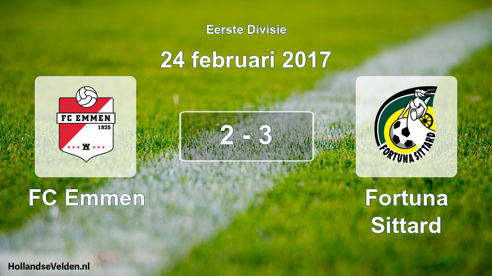 Gespeelde wedstrijd: FC Emmen - Fortuna Sittard 2 - 3 (24 februari 2017)