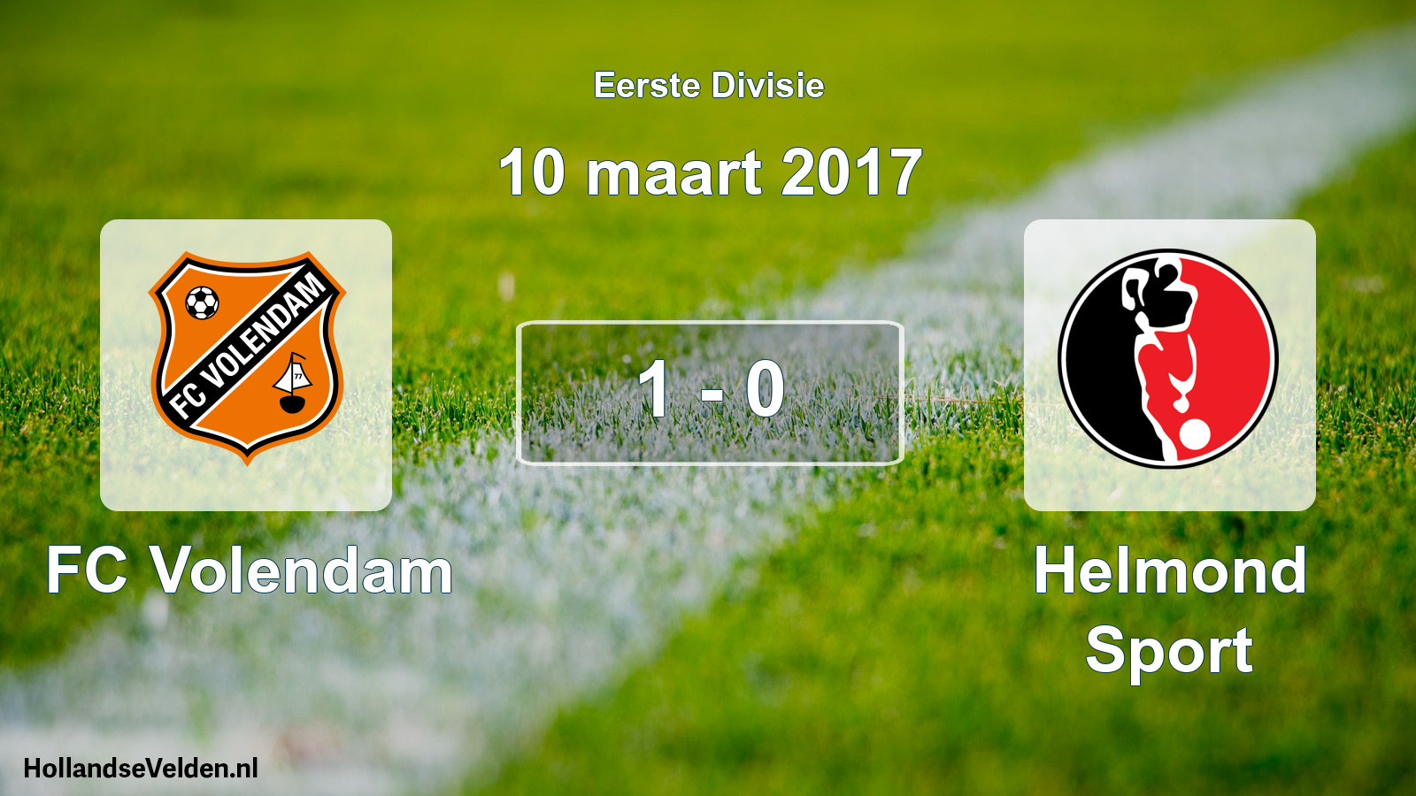 Gespeelde wedstrijd: FC Volendam - Helmond Sport 1 - 0 (10 maart 2017)