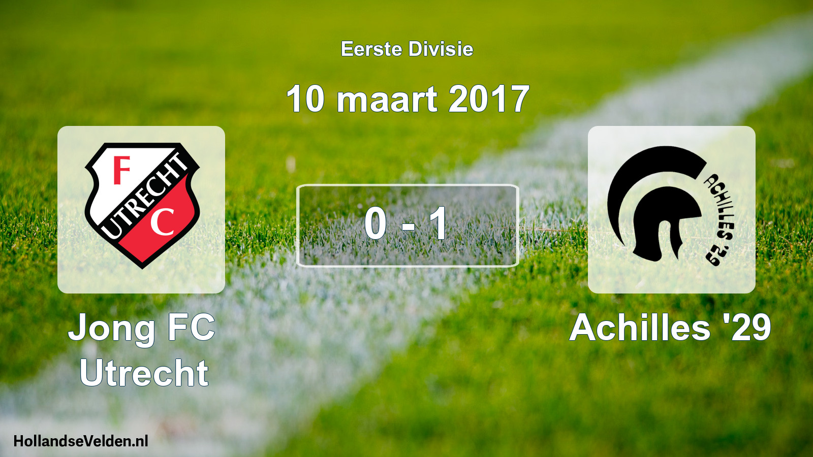 Gespeelde wedstrijd: Jong FC Utrecht - Achilles '29 0 - 1 (10 maart 2017)
