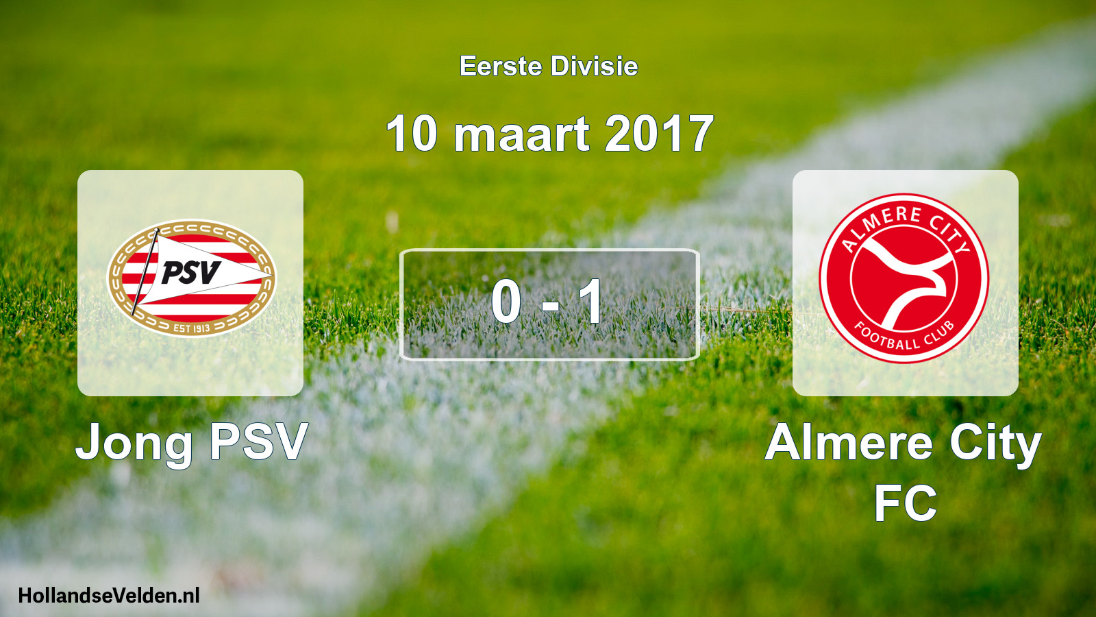 Gespeelde wedstrijd: Jong PSV - Almere City FC 0 - 1 (10 maart 2017)