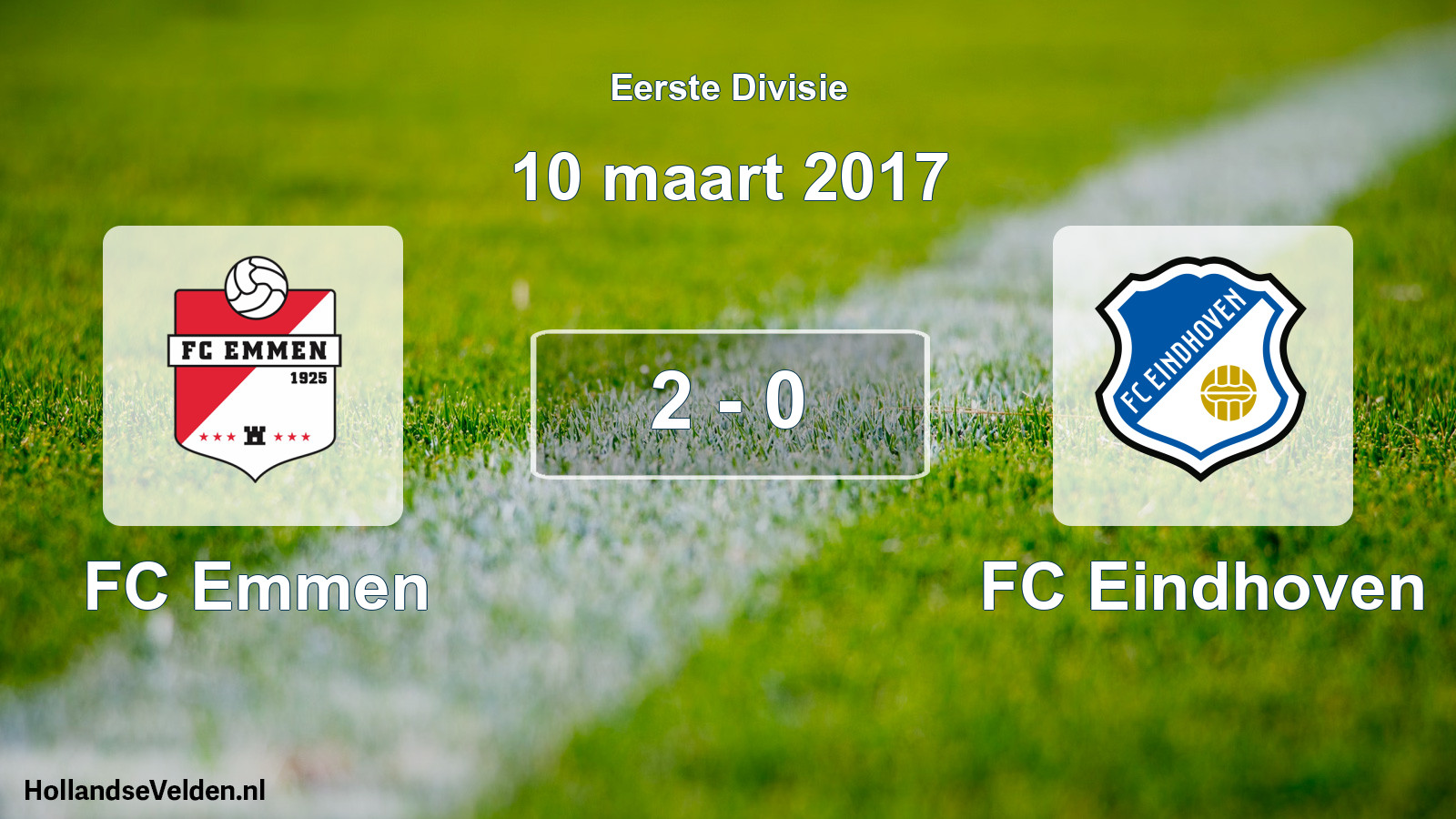 Gespeelde wedstrijd: FC Emmen - FC Eindhoven 2 - 0 (10 maart 2017)