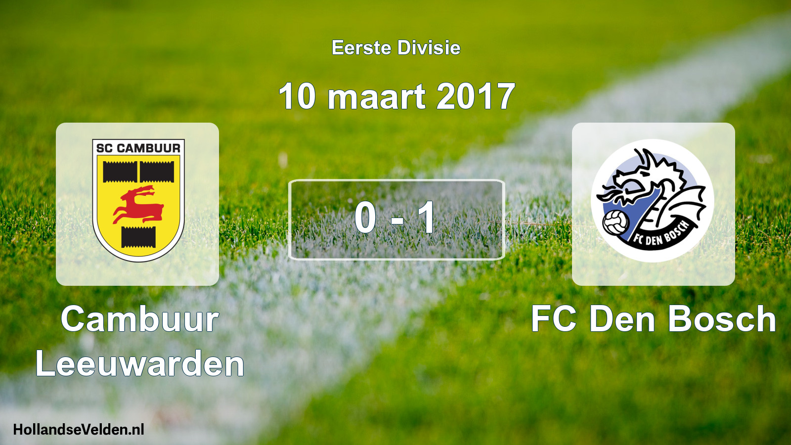 Gespeelde wedstrijd: Cambuur Leeuwarden - FC Den Bosch 0 - 1 (10 maart 2017)