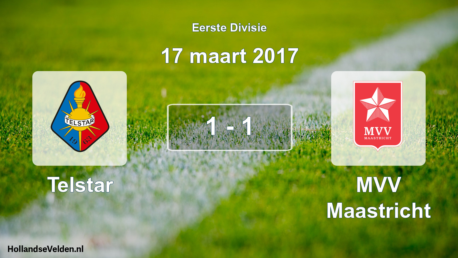 Gespeelde wedstrijd: Telstar - MVV Maastricht 1 - 1 (17 maart 2017)