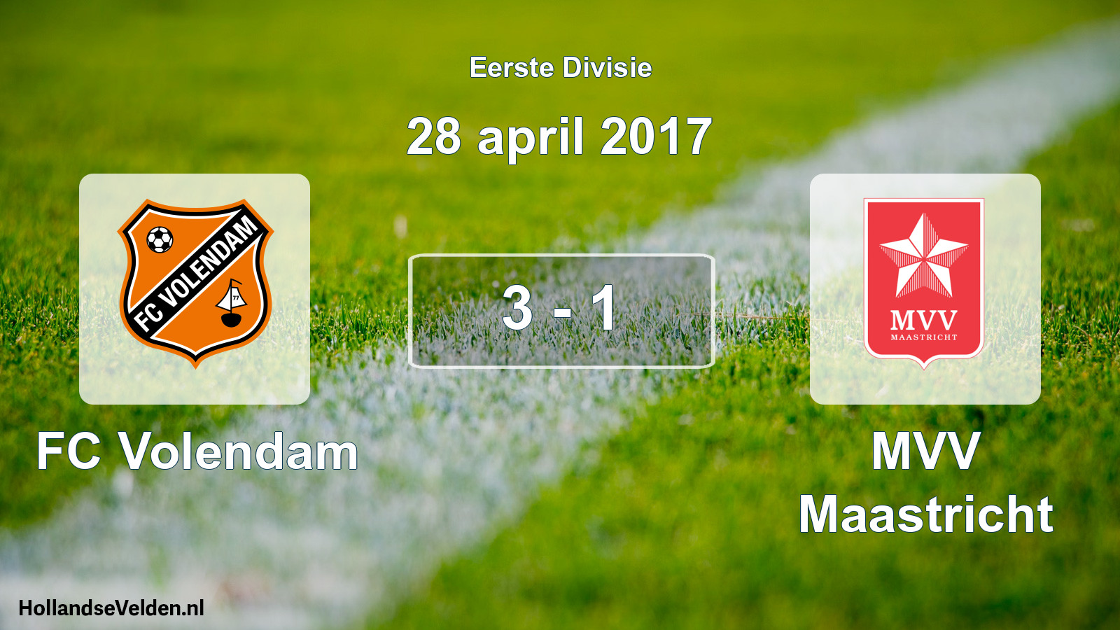 Gespeelde wedstrijd: FC Volendam - MVV Maastricht 3 - 1 (28 april 2017)