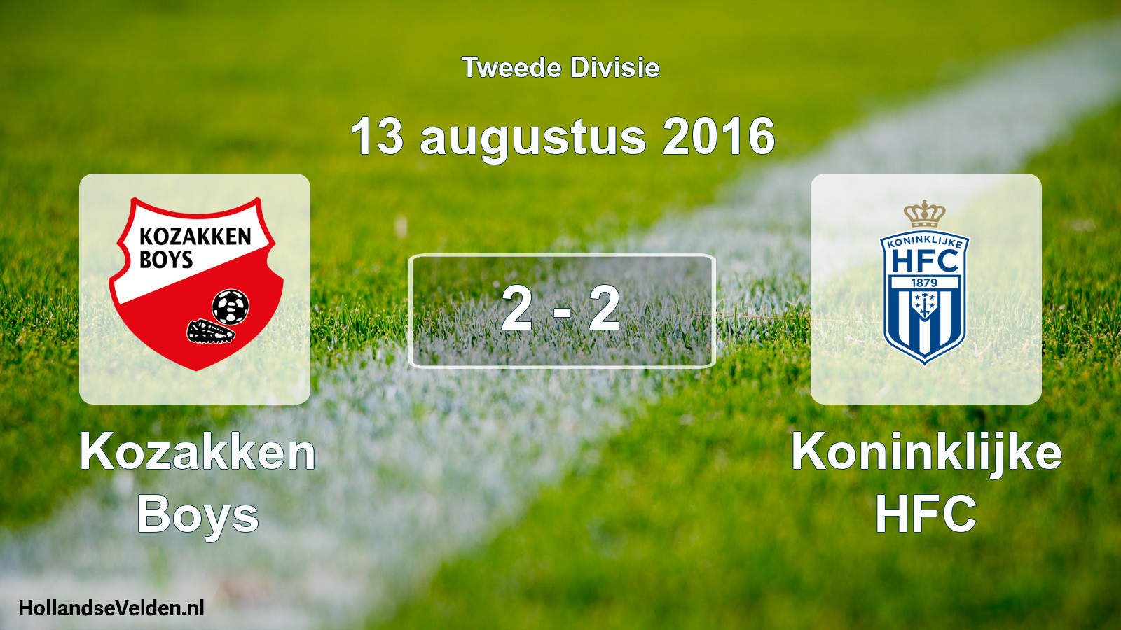 Gespeelde wedstrijd: Kozakken Boys - Koninklijke HFC 2 - 2 (13 augustus 2016)