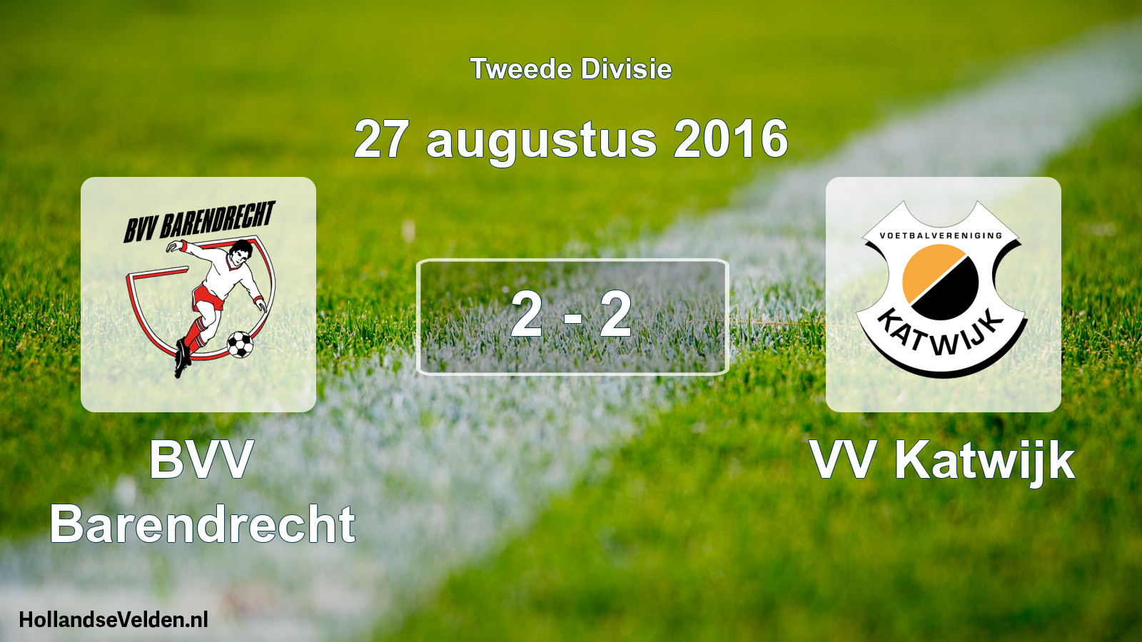 Gespeelde wedstrijd: BVV Barendrecht - VV Katwijk 2 - 2 (27 augustus 2016)