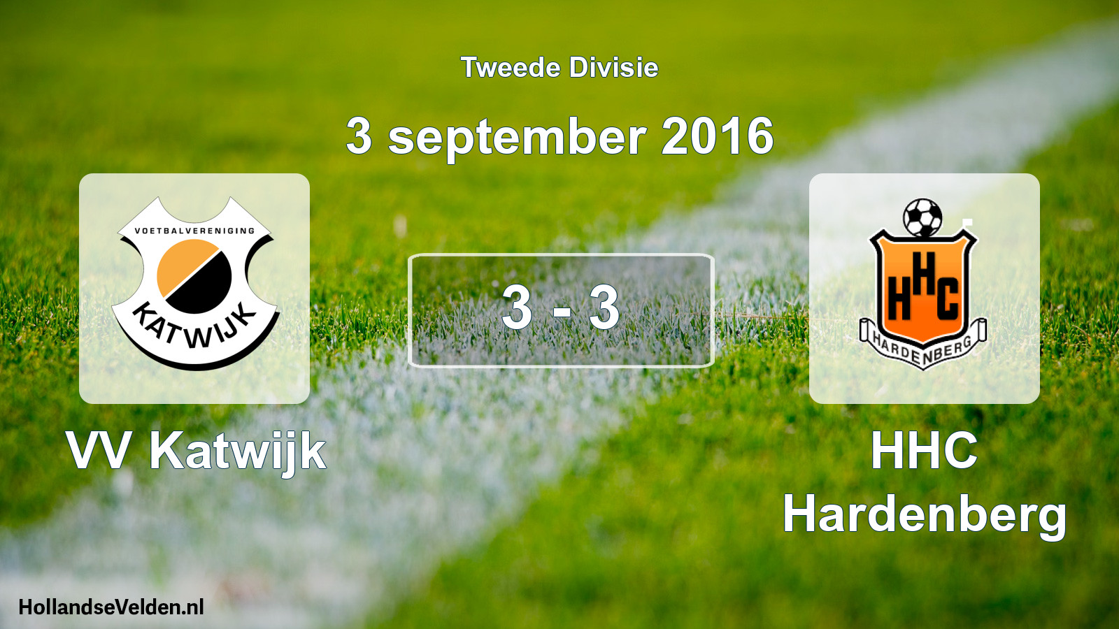 Gespeelde wedstrijd: VV Katwijk - HHC Hardenberg 3 - 3 (3 september 2016)