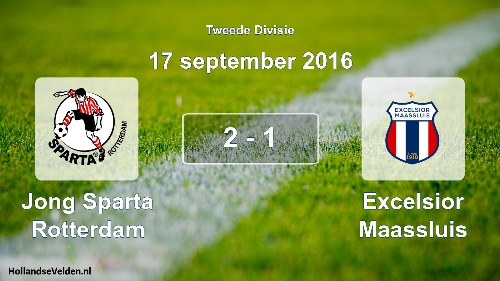 Gespeelde wedstrijd: Jong Sparta Rotterdam - Excelsior Maassluis 2 - 1 (17 september 2016)