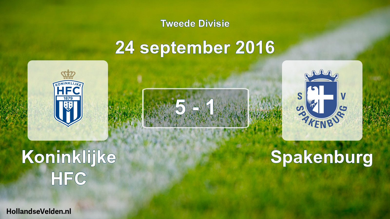 Gespeelde wedstrijd: Koninklijke HFC - Spakenburg 5 - 1 (24 september 2016)