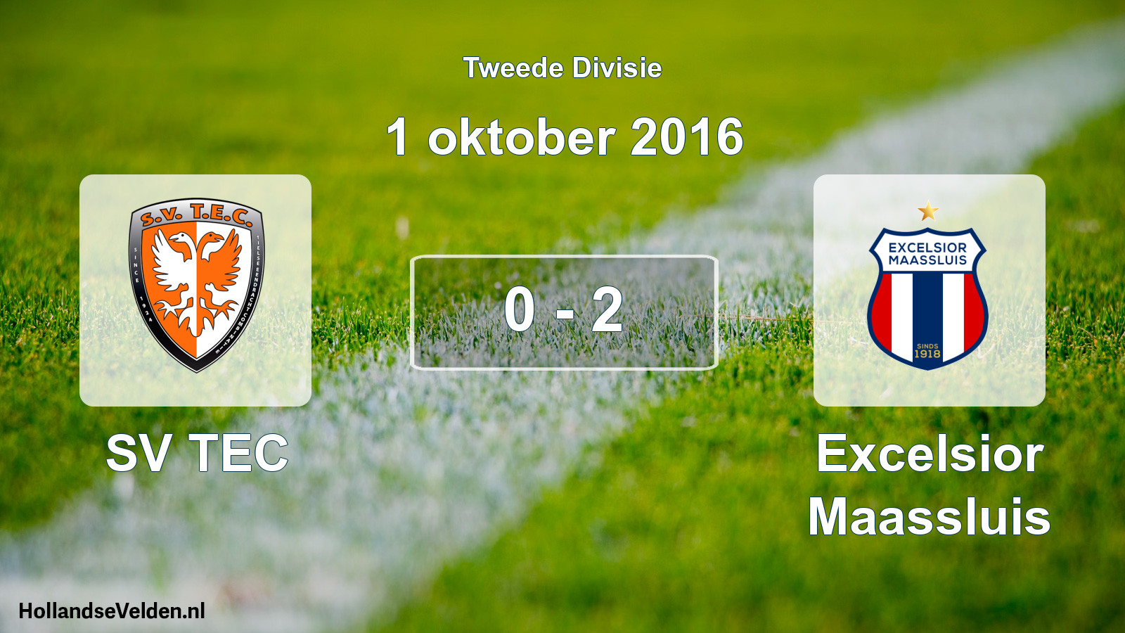 Gespeelde wedstrijd: SV TEC - Excelsior Maassluis 0 - 2 (1 oktober 2016)