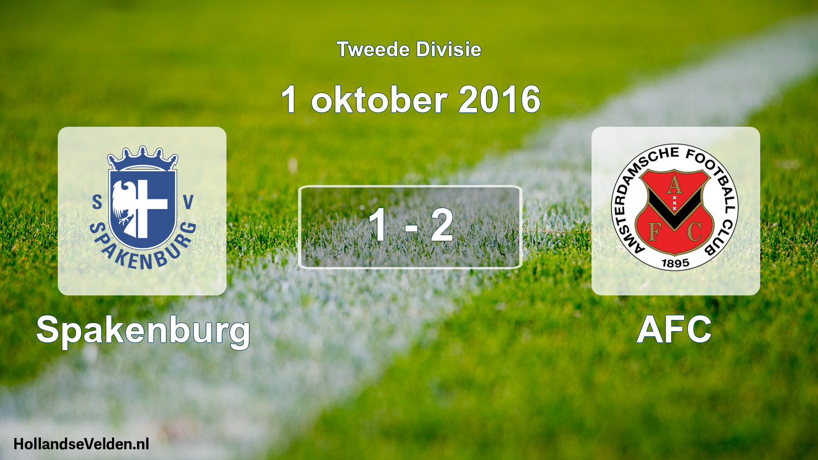 Gespeelde wedstrijd: Spakenburg - AFC 1 - 2 (1 oktober 2016)